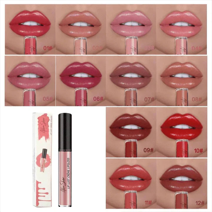 12 Farben Creme Textur Lipgloss Wasserdicht - 1+1 GRATIS!