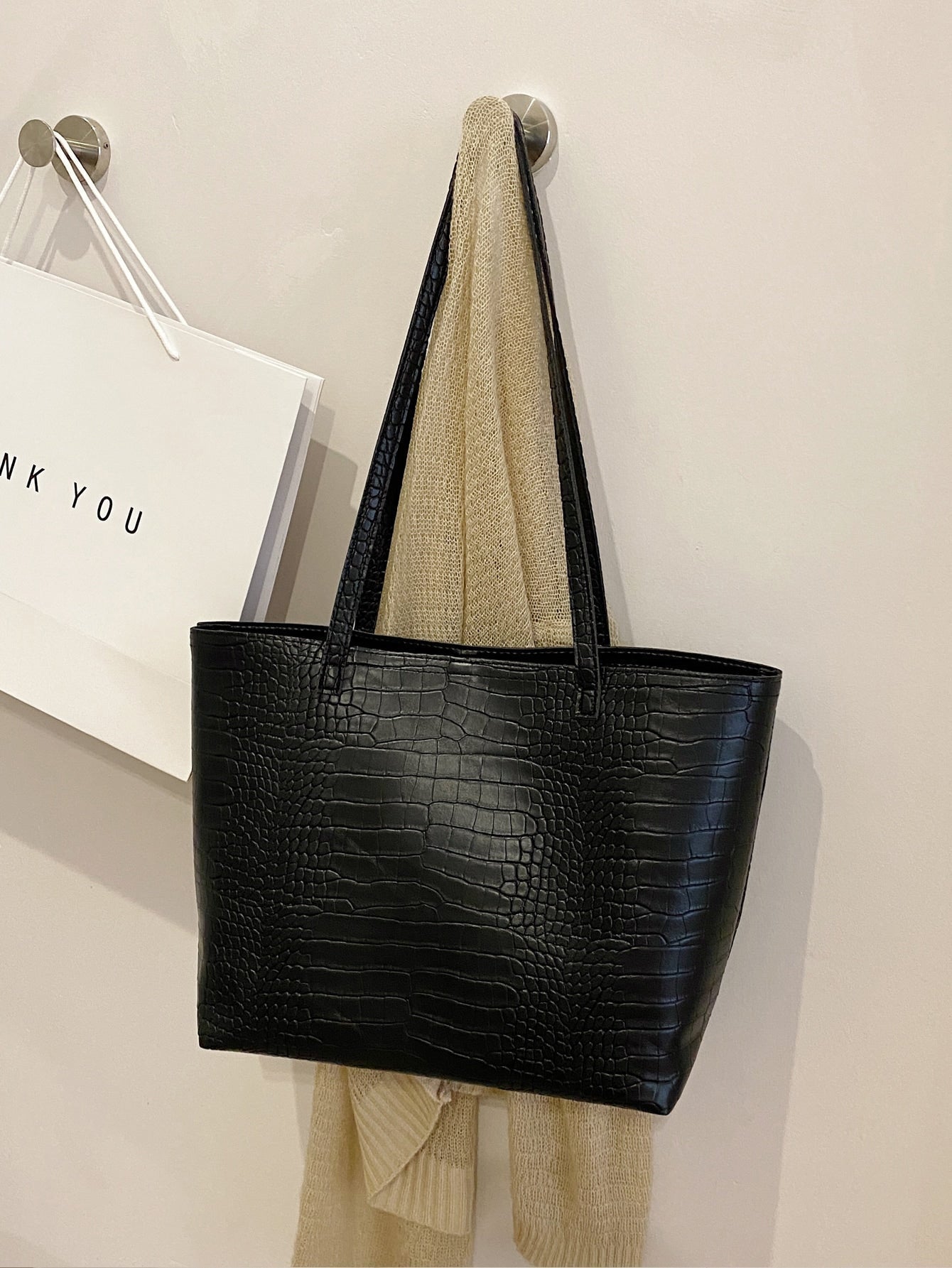 Tragetasche mit Krokodil Prägung, großer Kapazität