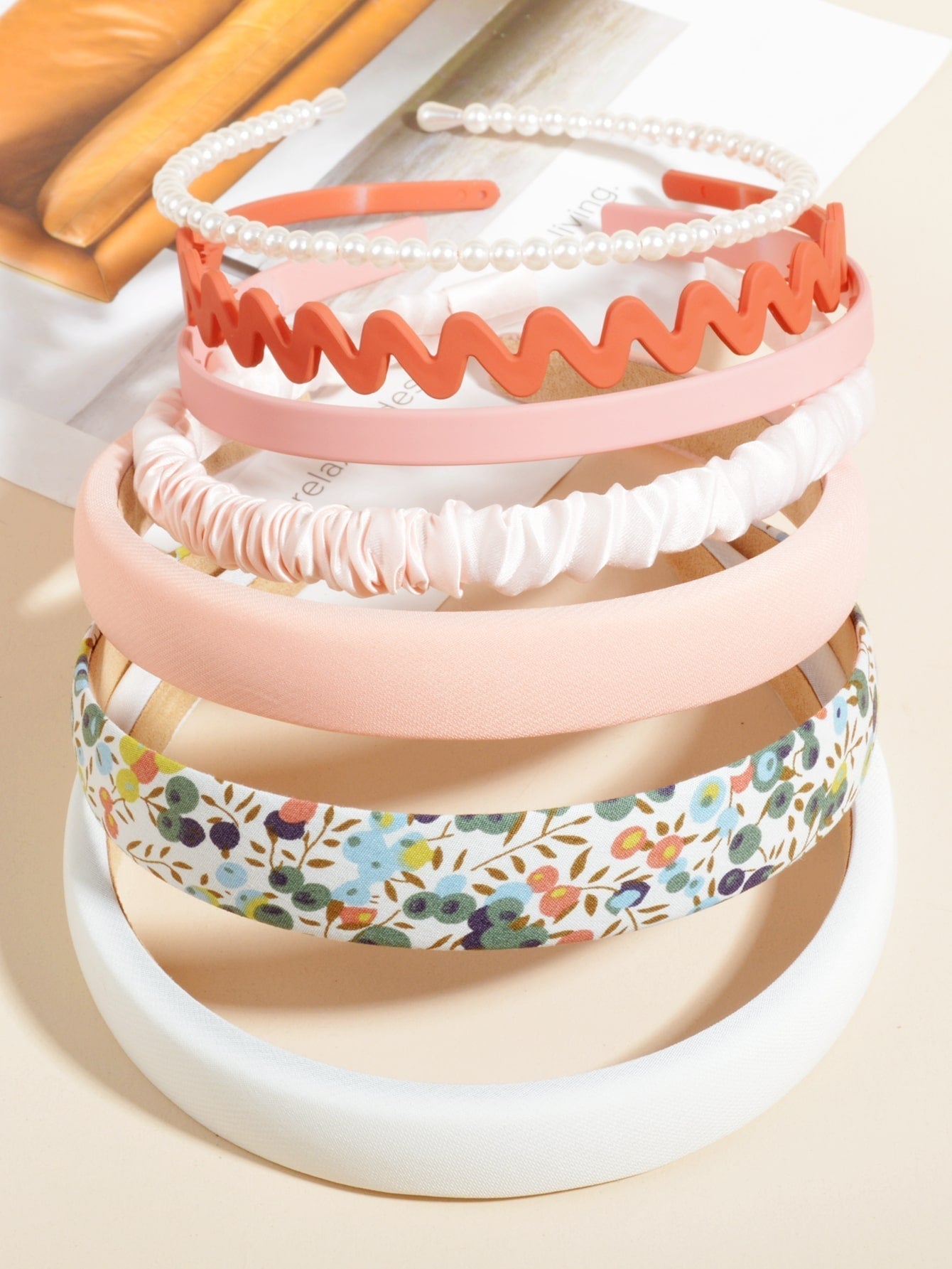 6 Stücke Stirnband mit Kunstperle Dekor