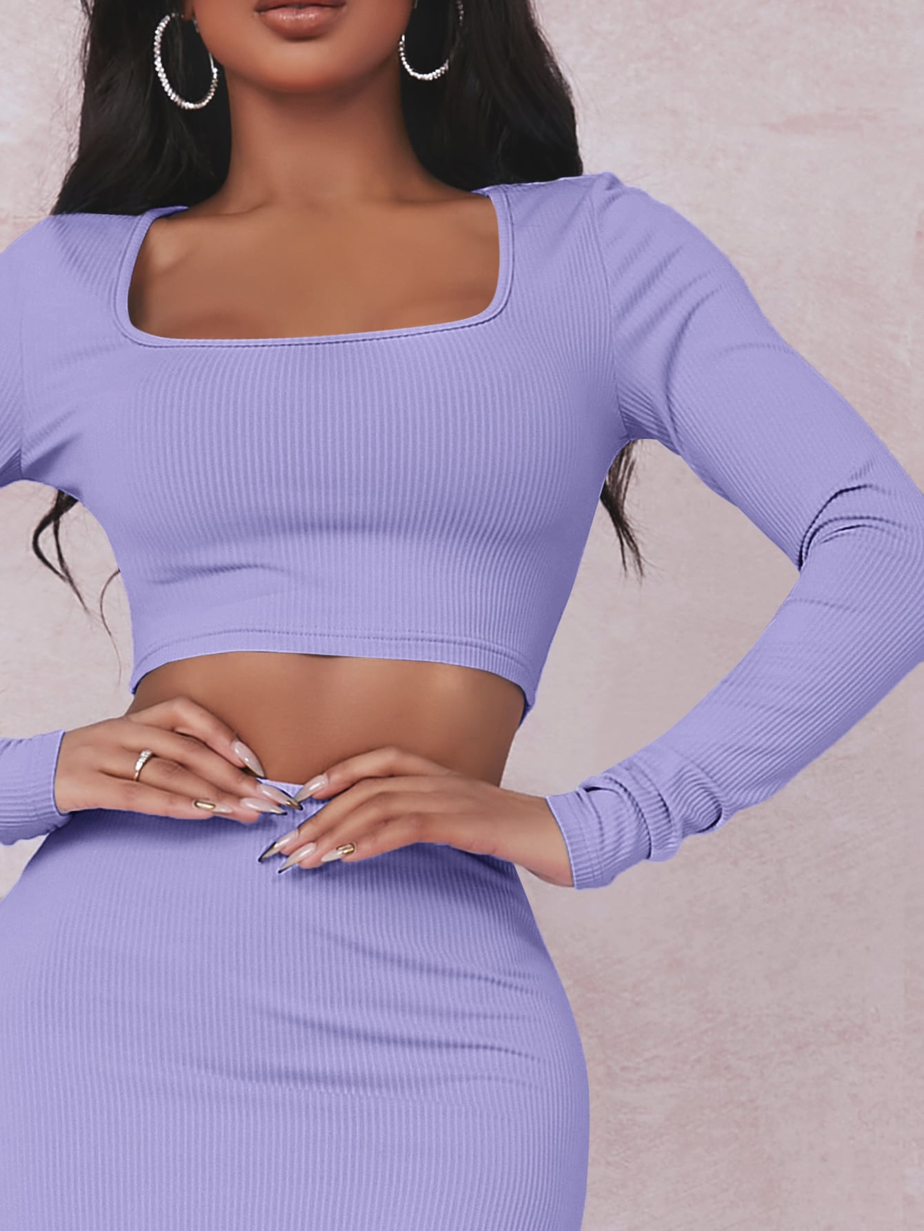 Crop T-Shirt & Rock Set mit Schlitz