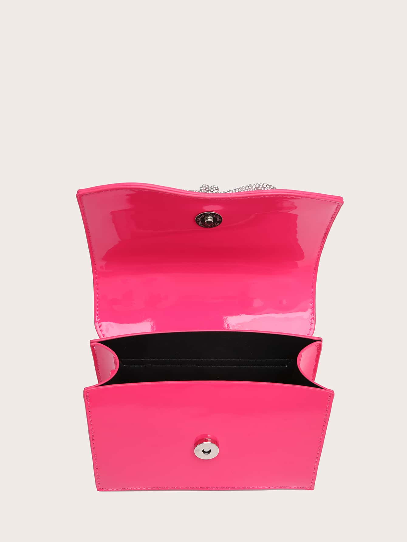 Quadratische Tasche mit Mini Strass, & Schleife Dekor, PU Klappe, für Täglich