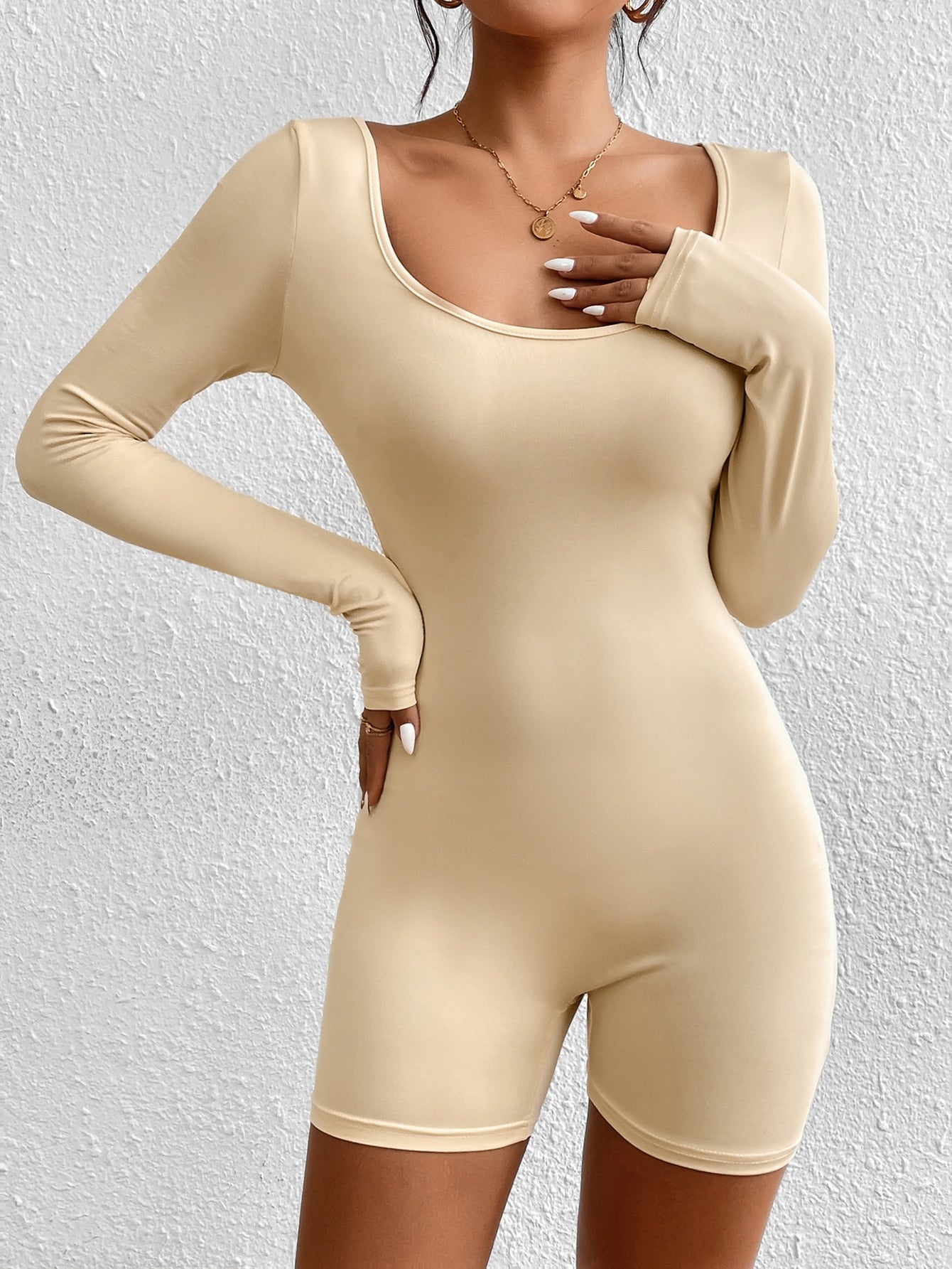 Unitard Romper mit U-Ausschnitt