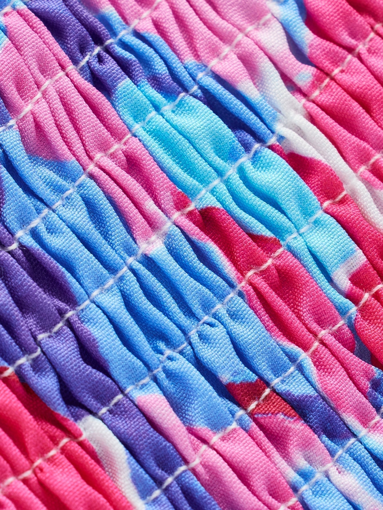 Top mit Blume Muster, Knoten auf Schulter, Rüschen