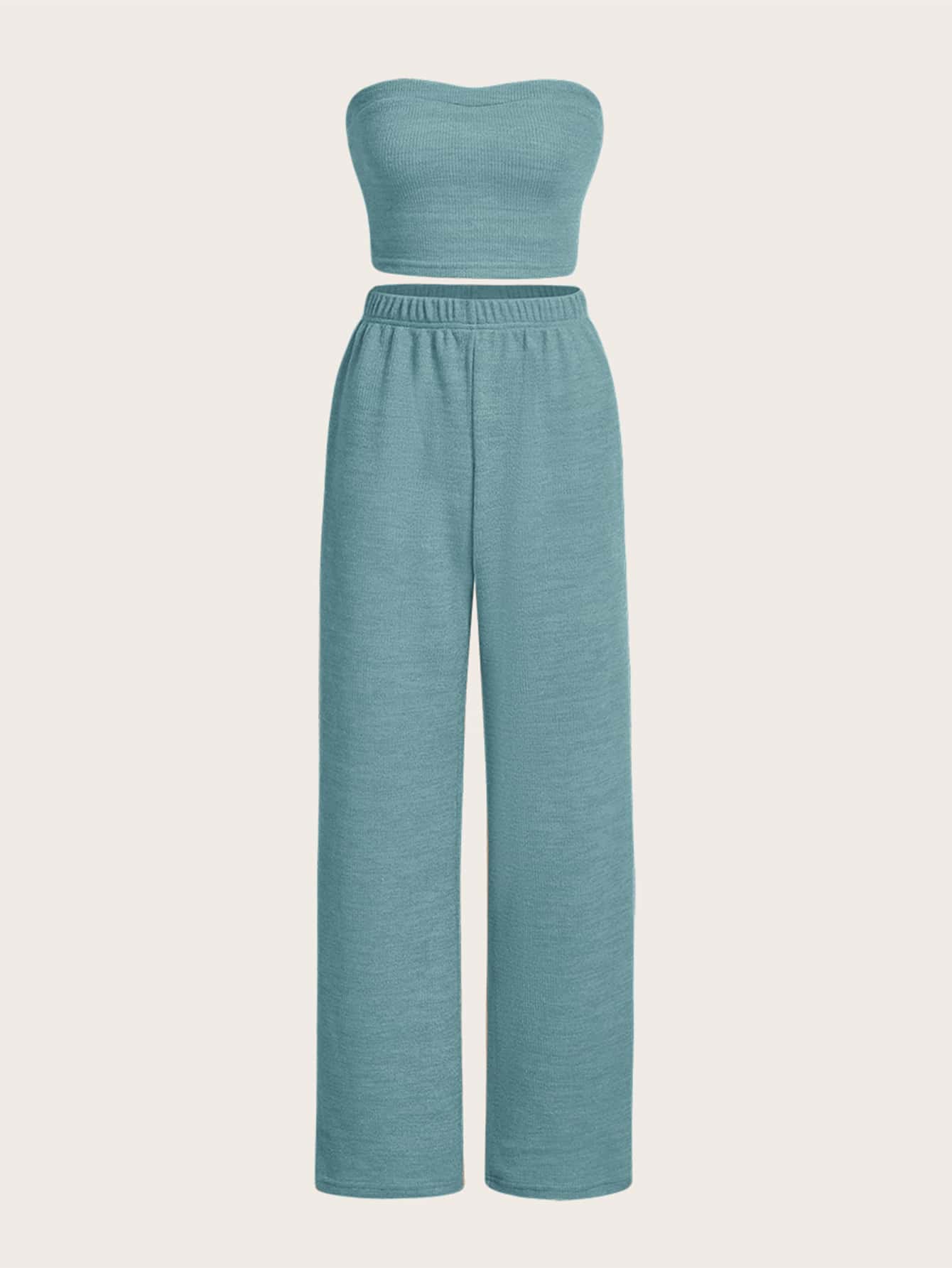 TRENDING Crop Tube Top & Hose mit weiten Beinen