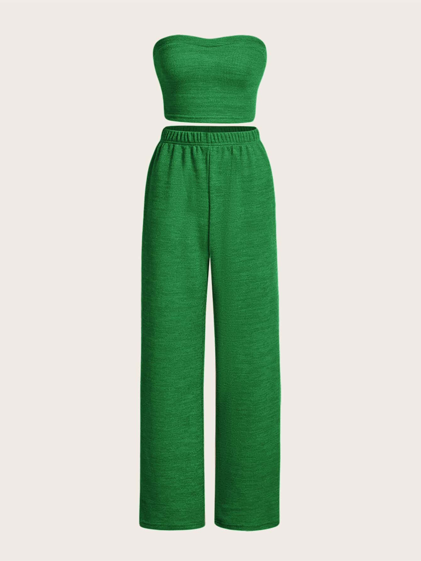 TRENDING Crop Tube Top & Hose mit weiten Beinen