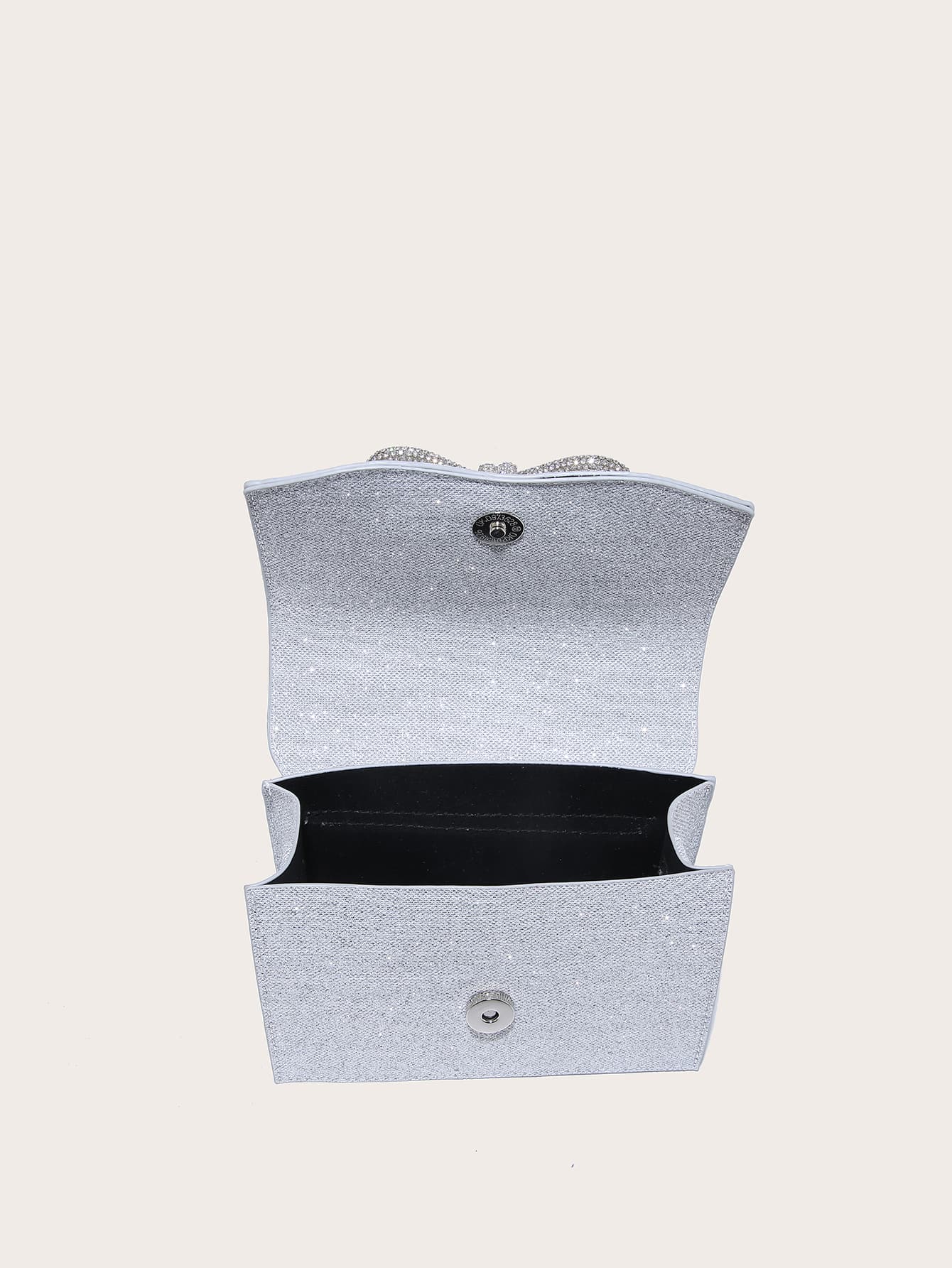 Quadratische Tasche mit Mini Strass, & Schleife Dekor, PU Klappe, für Täglich