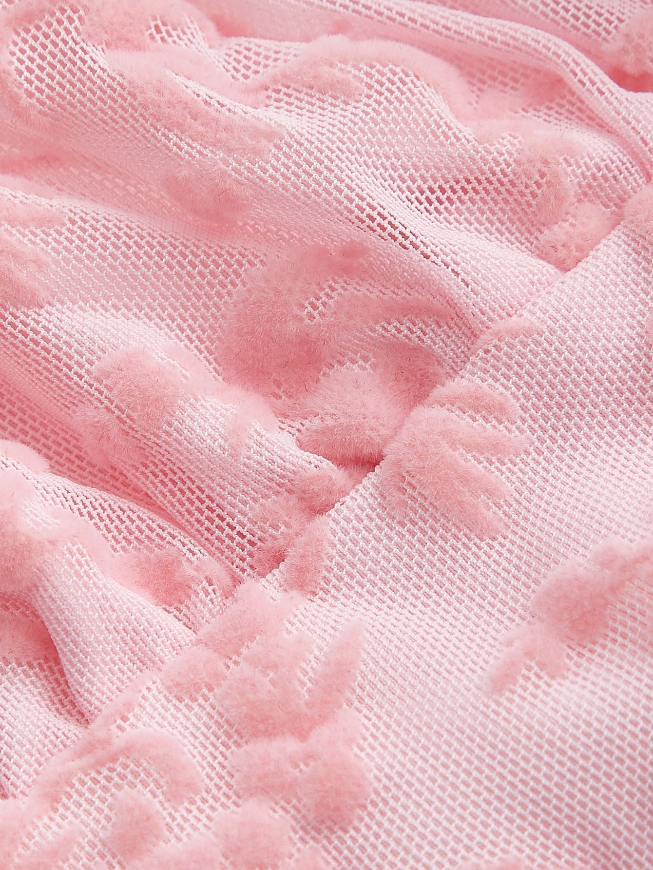 Crop T-Shirt mit Blume Muster, Rüschenbesatz,