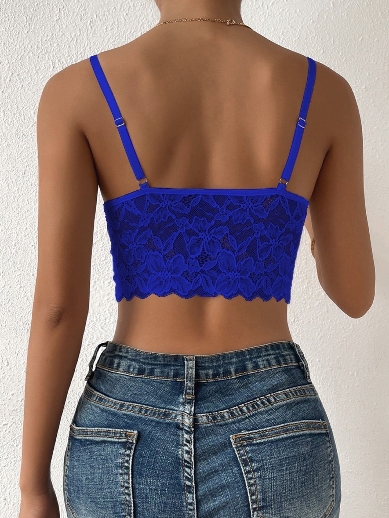 Cami Top mit Kreuzgurt, Crop Spitze