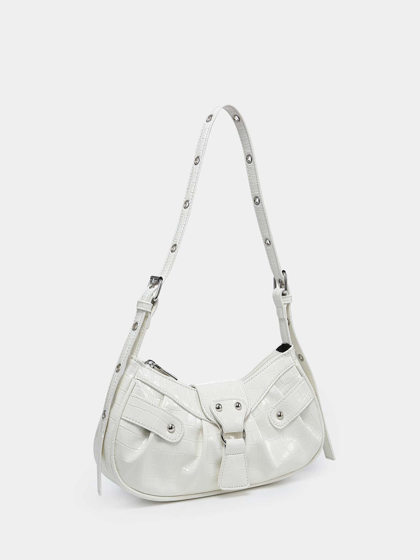 Geraffte Tasche mit Nieten Dekor