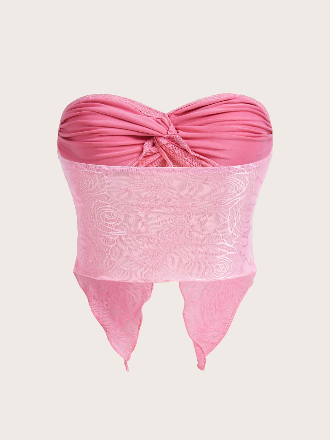 Tube Top mit Twist vorne, asymmetrischem Saum,