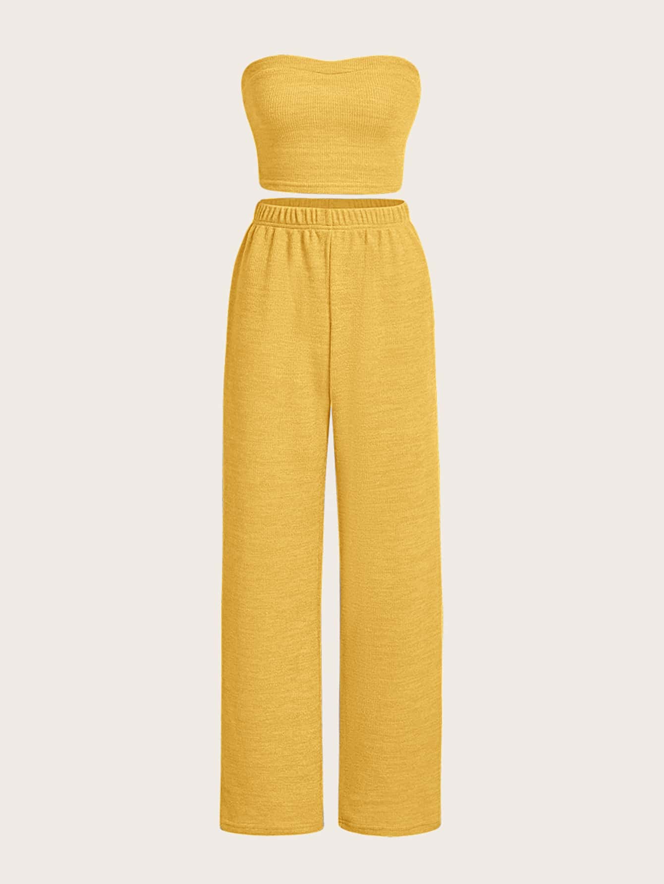 TRENDING Crop Tube Top & Hose mit weiten Beinen