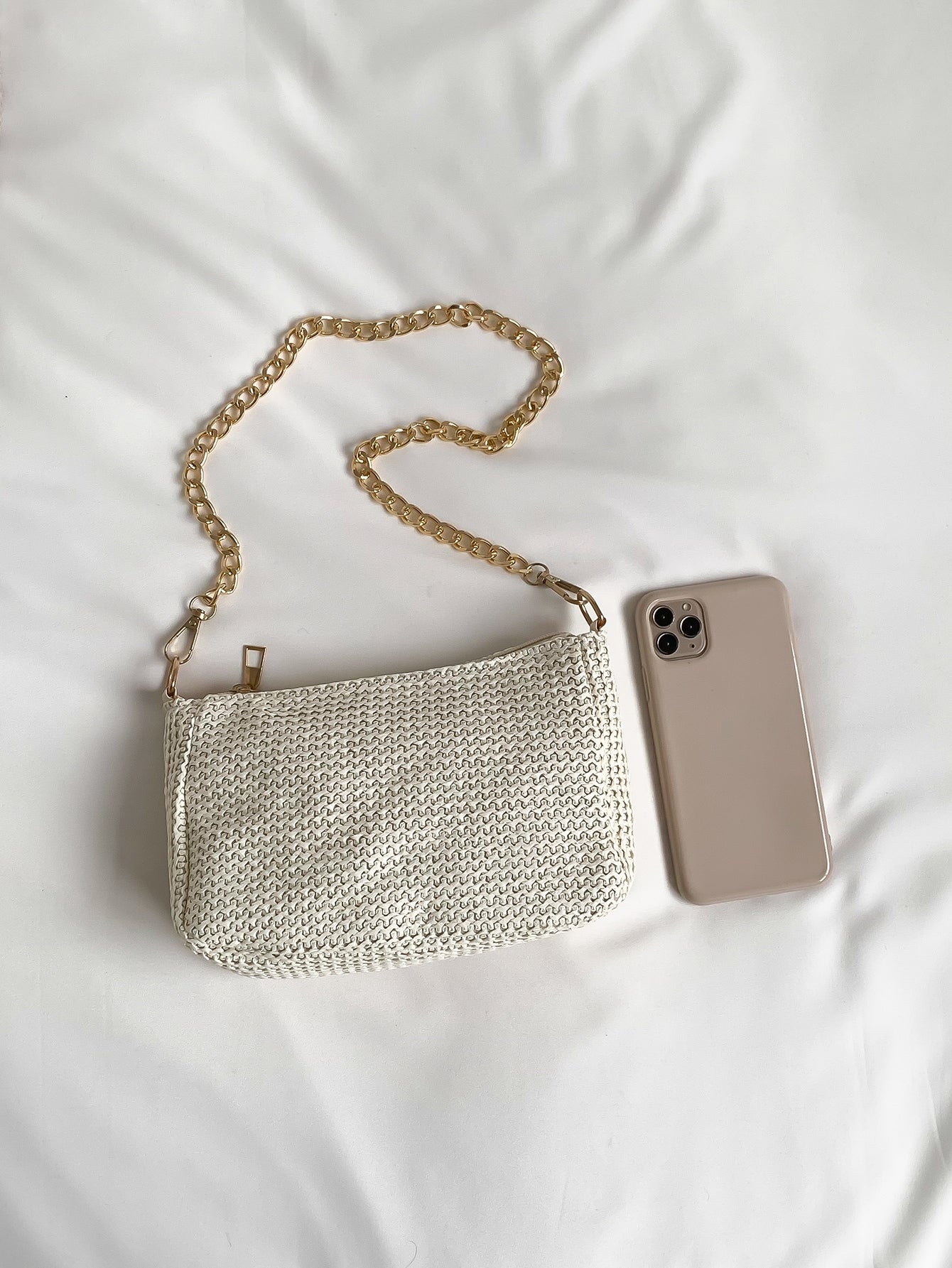 Strohtasche mit Mini Kette