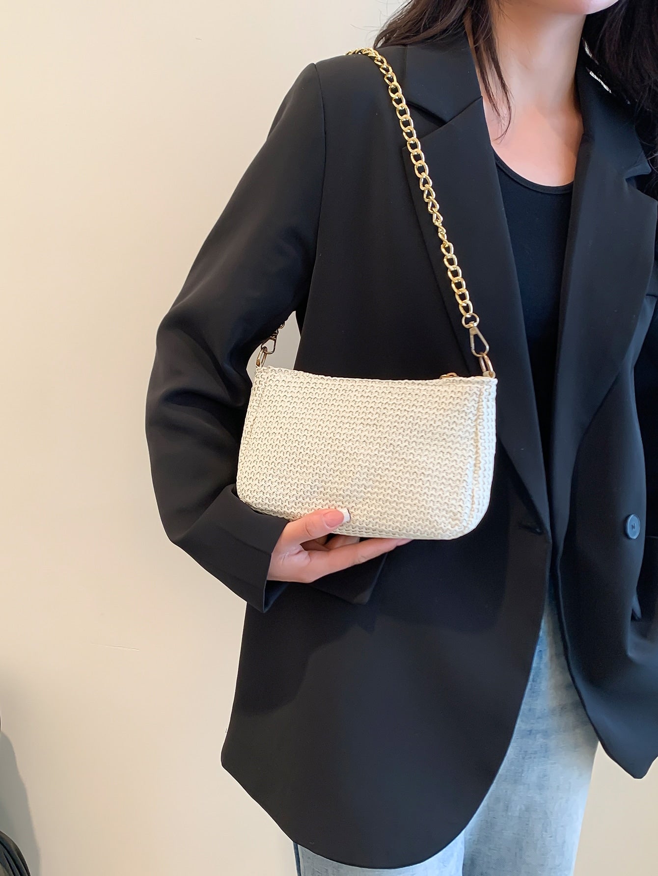 Strohtasche mit Mini Kette