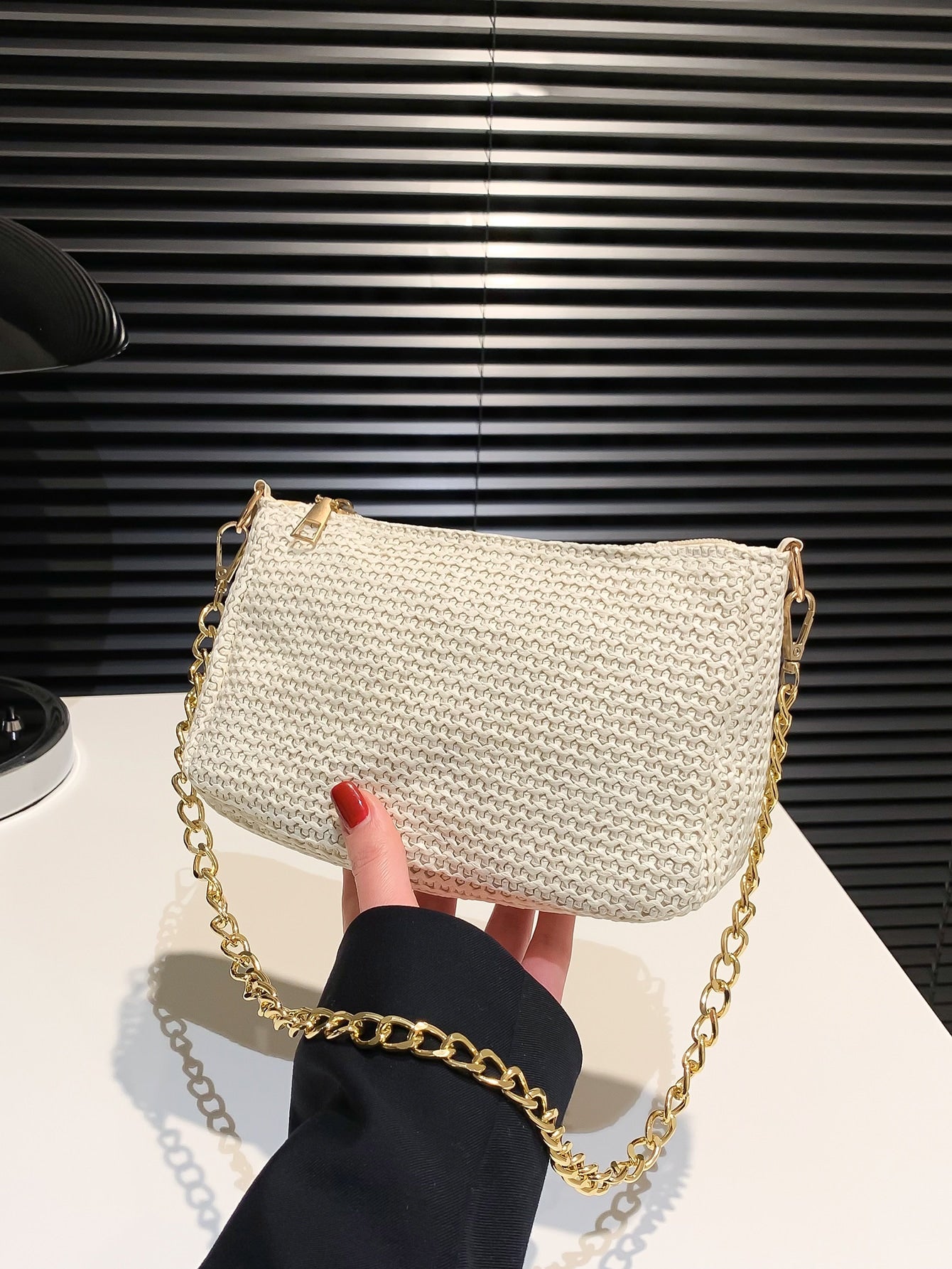 Strohtasche mit Mini Kette