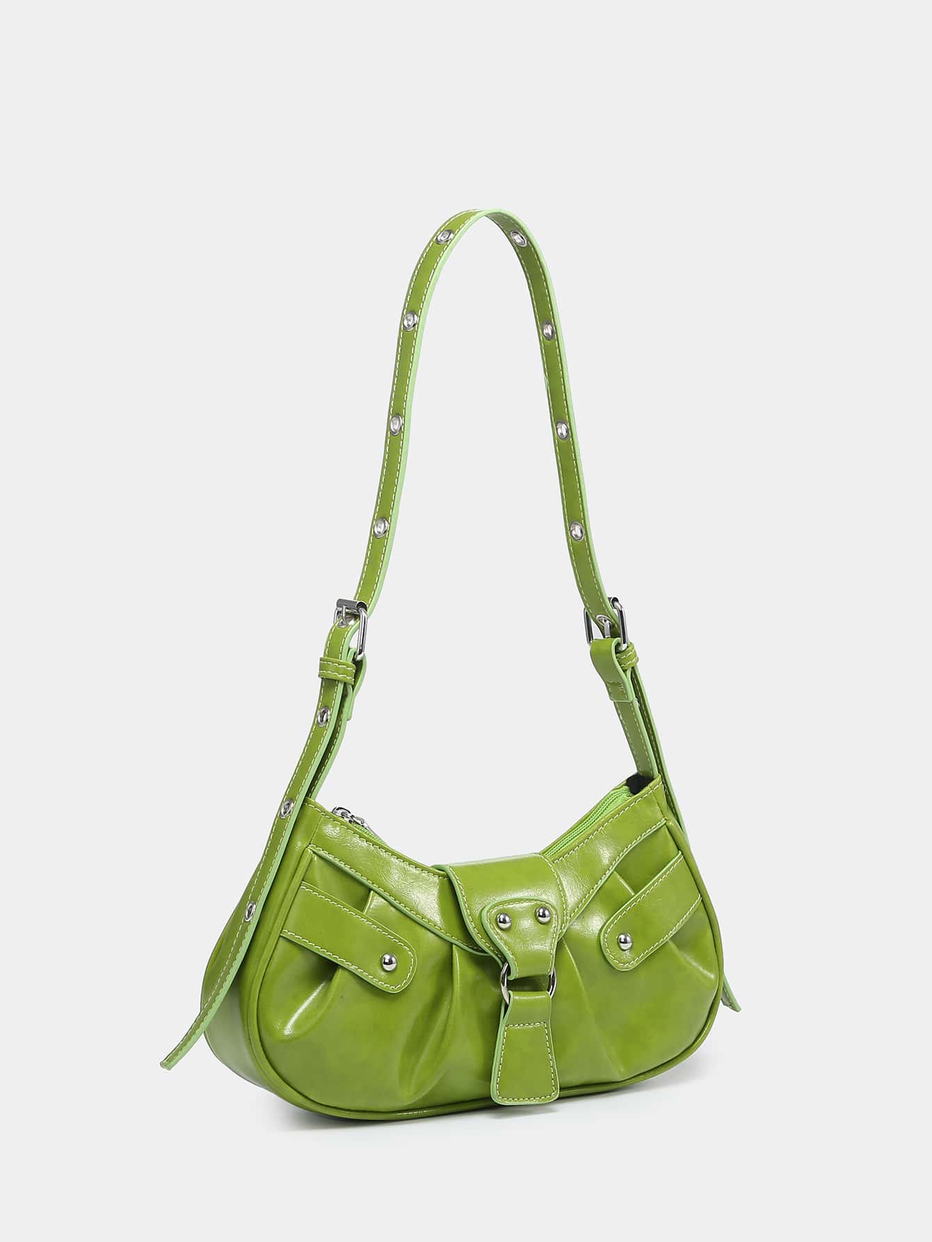 Geraffte Tasche mit Nieten Dekor