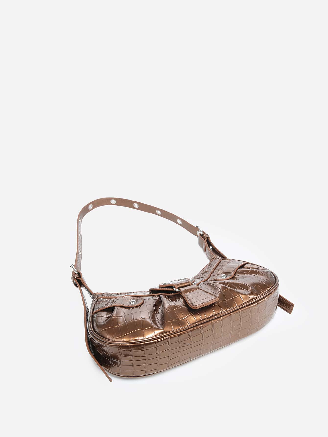 Geraffte Tasche mit Nieten Dekor