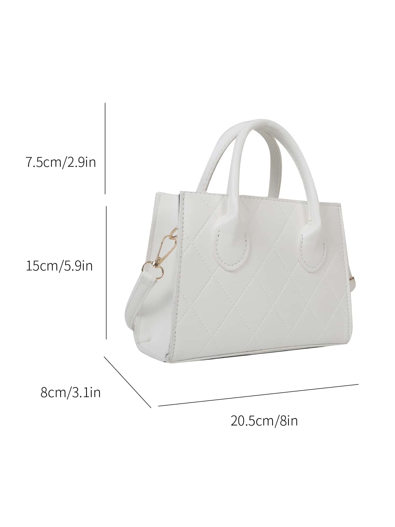 Quadratische Tasche mit Krokodil Prägung, Doppelgriff