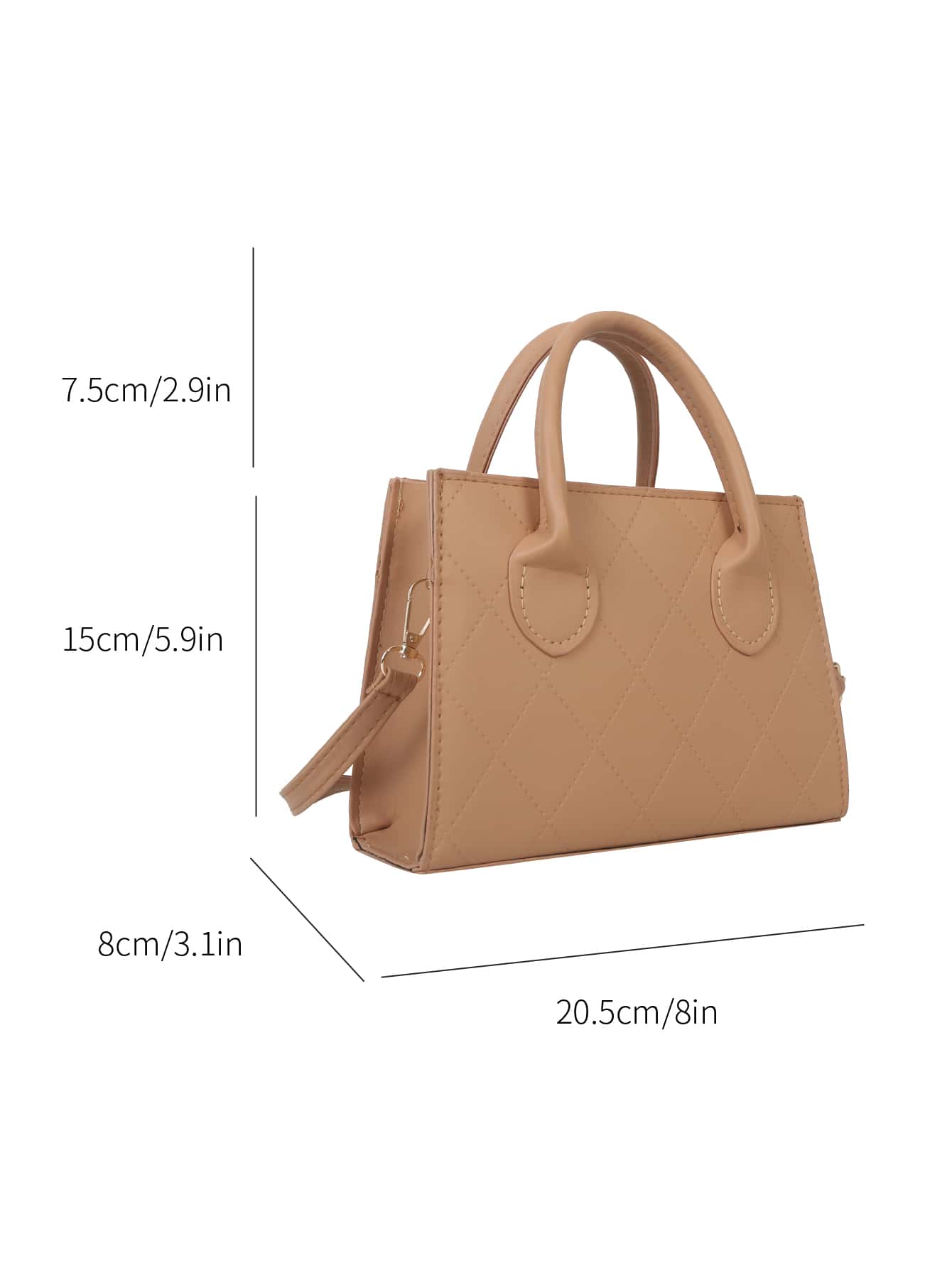 Quadratische Tasche mit Krokodil Prägung, Doppelgriff