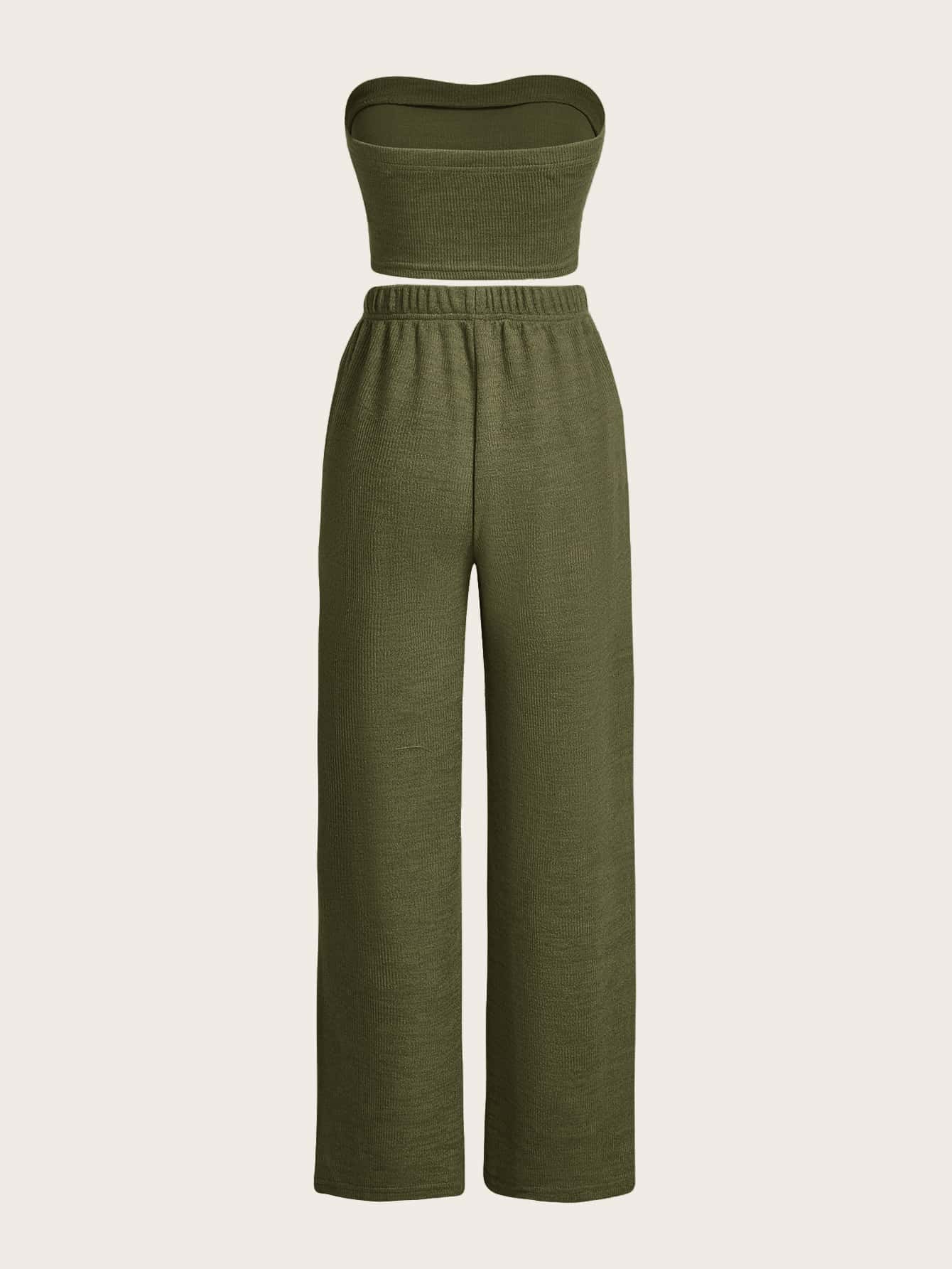 TRENDING Crop Tube Top & Hose mit weiten Beinen