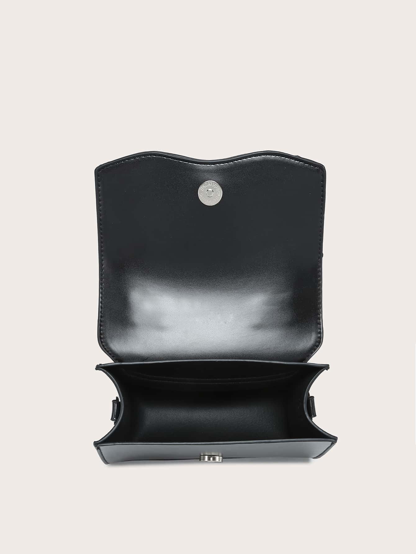 Quadratische Tasche mit Mini Strass, & Schleife Dekor, PU Klappe, für Täglich