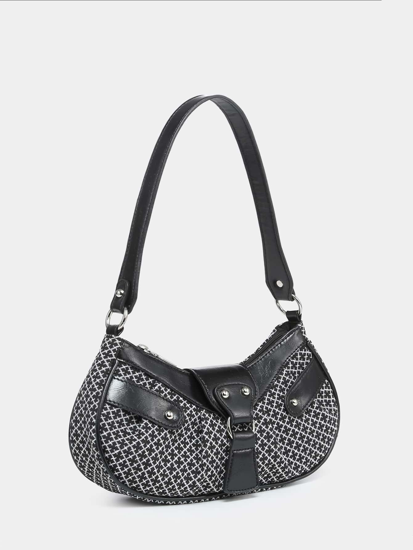 Geraffte Tasche mit Nieten Dekor