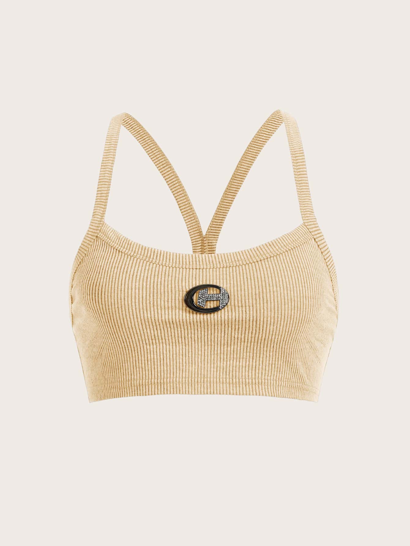 ICON Crop Cami Top mit Buchstabe Flicken Detail