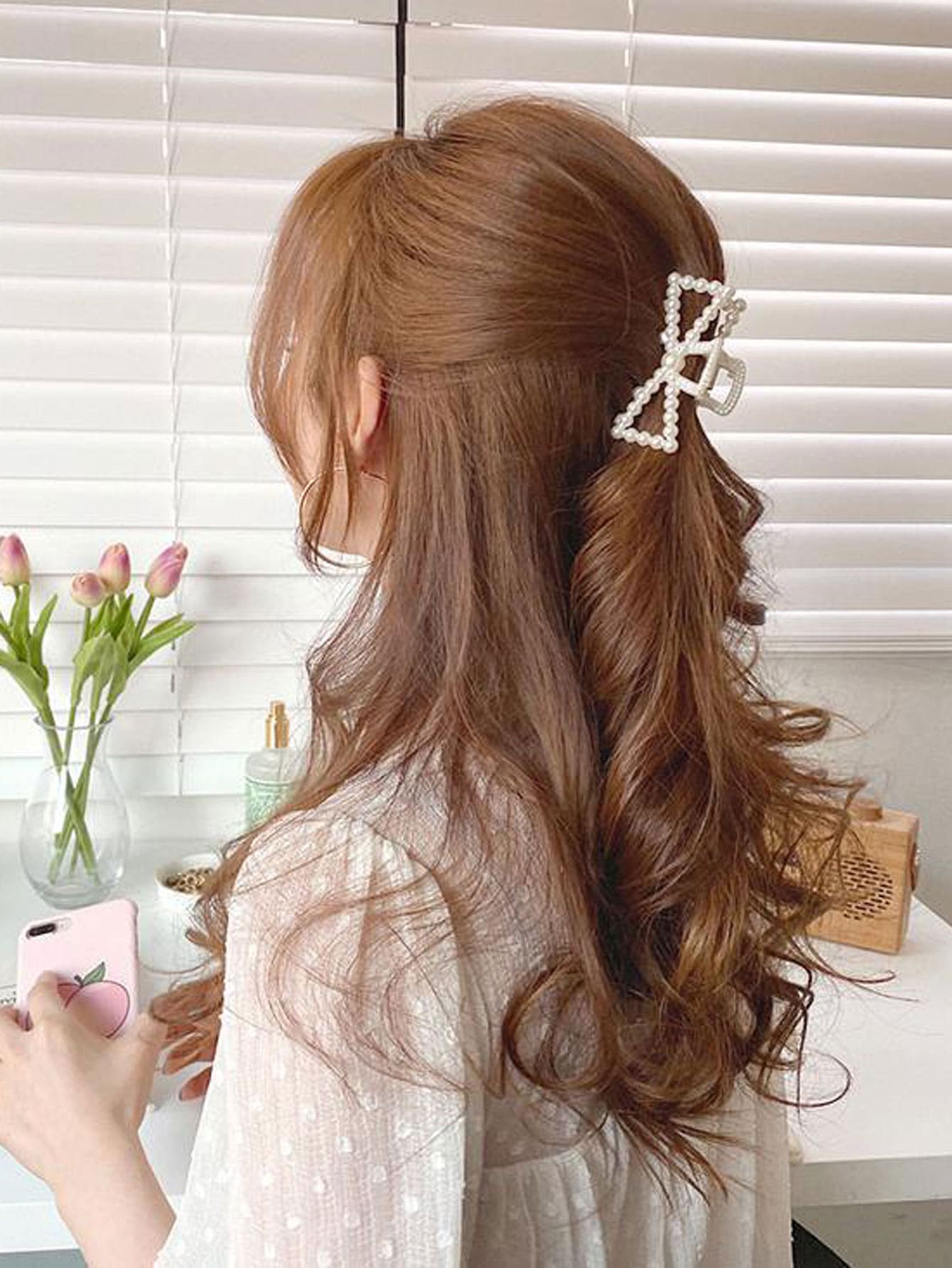 Haarklammer mit Kunstperle Dekor