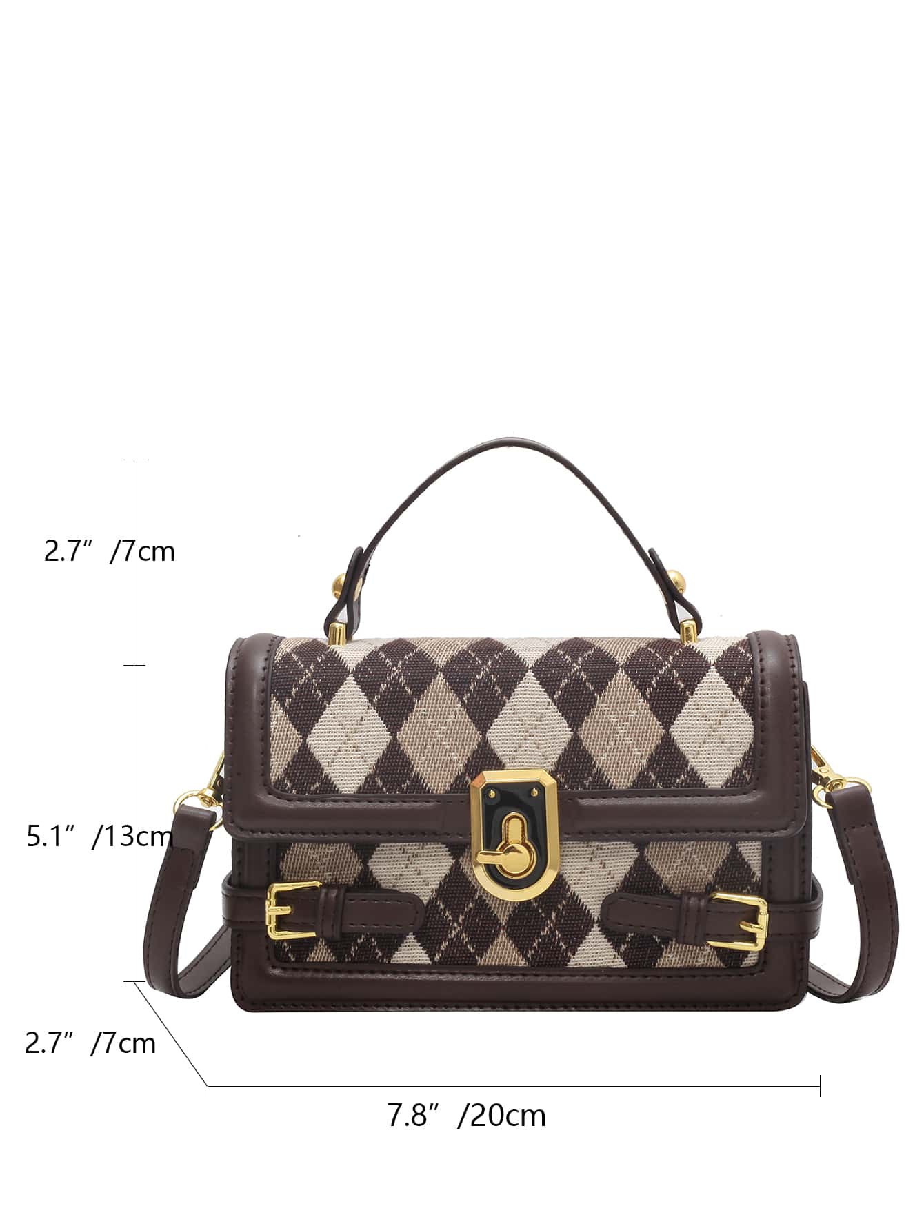 Quadratische Tasche mit Mini Argyle Muster