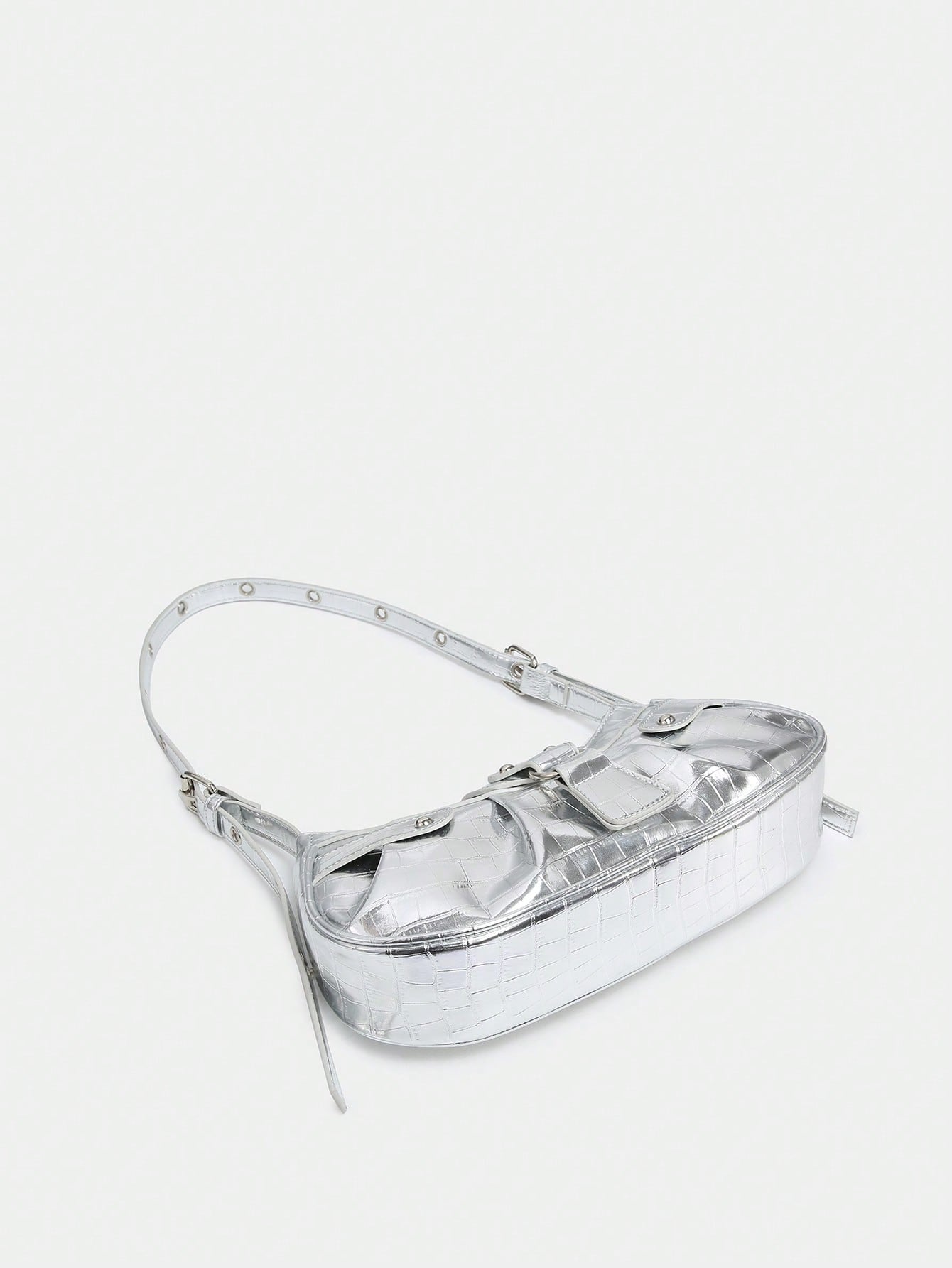 Geraffte Tasche mit Nieten Dekor