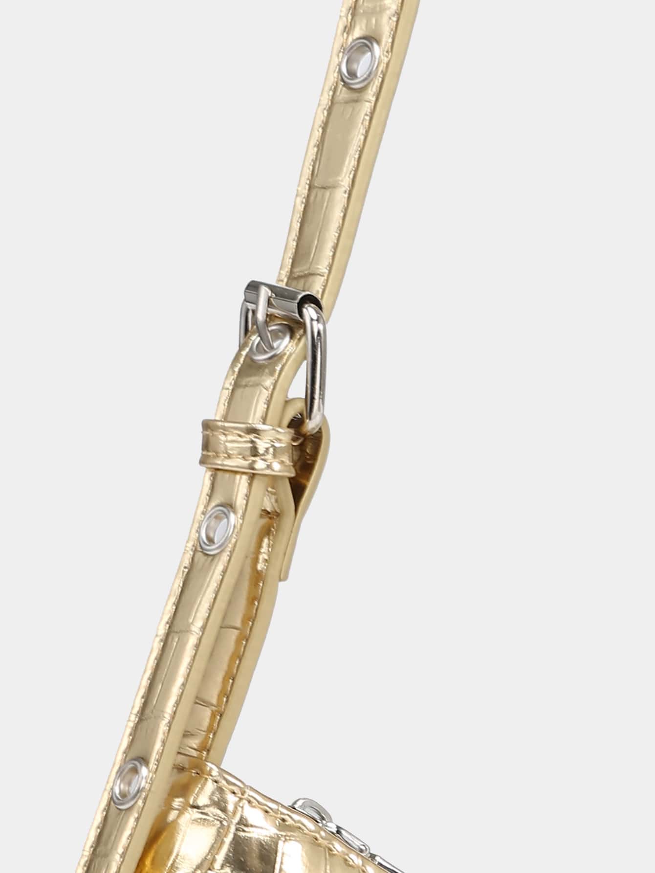 Geraffte Tasche mit Nieten Dekor