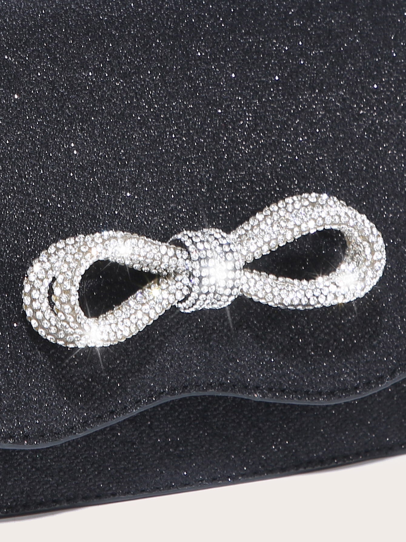 Quadratische Tasche mit Mini Strass, & Schleife Dekor, PU Klappe, für Täglich