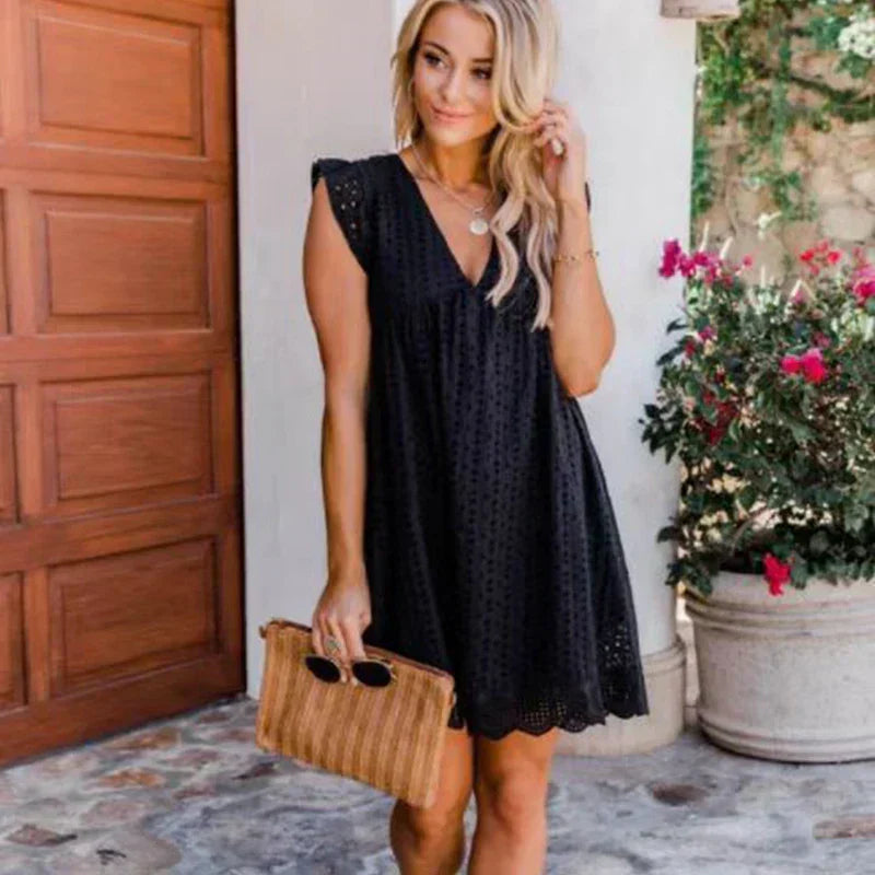 Alison™ - V-neck Short Sleeve Romper (50% RABATT)