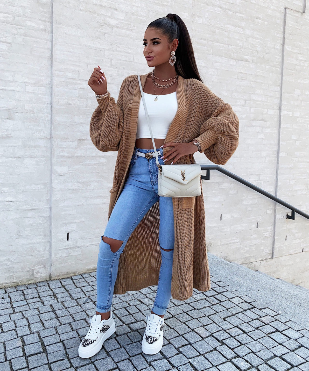 Cardigan Leilani lang Camel