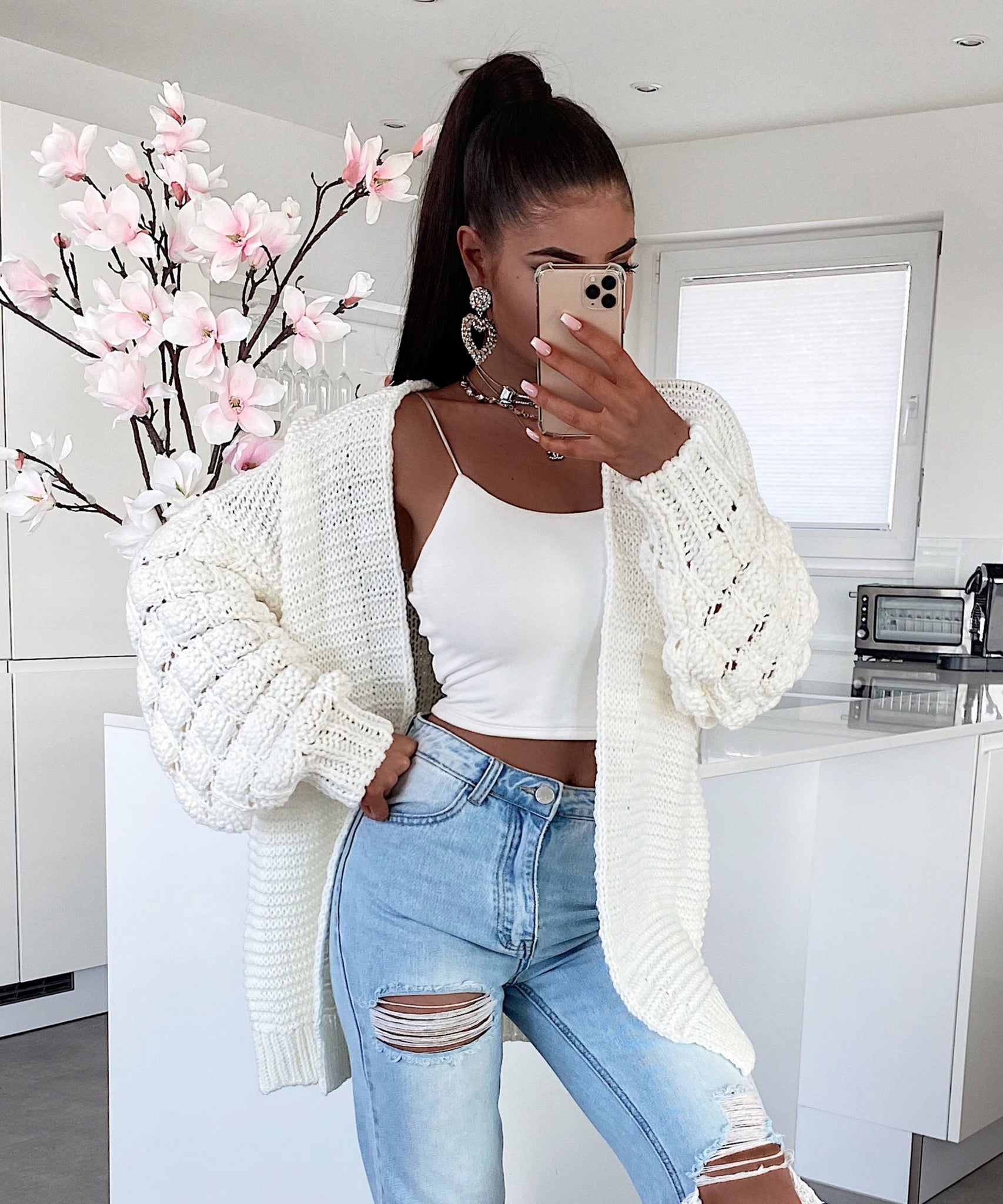 Strickjacke Cloudy weiß