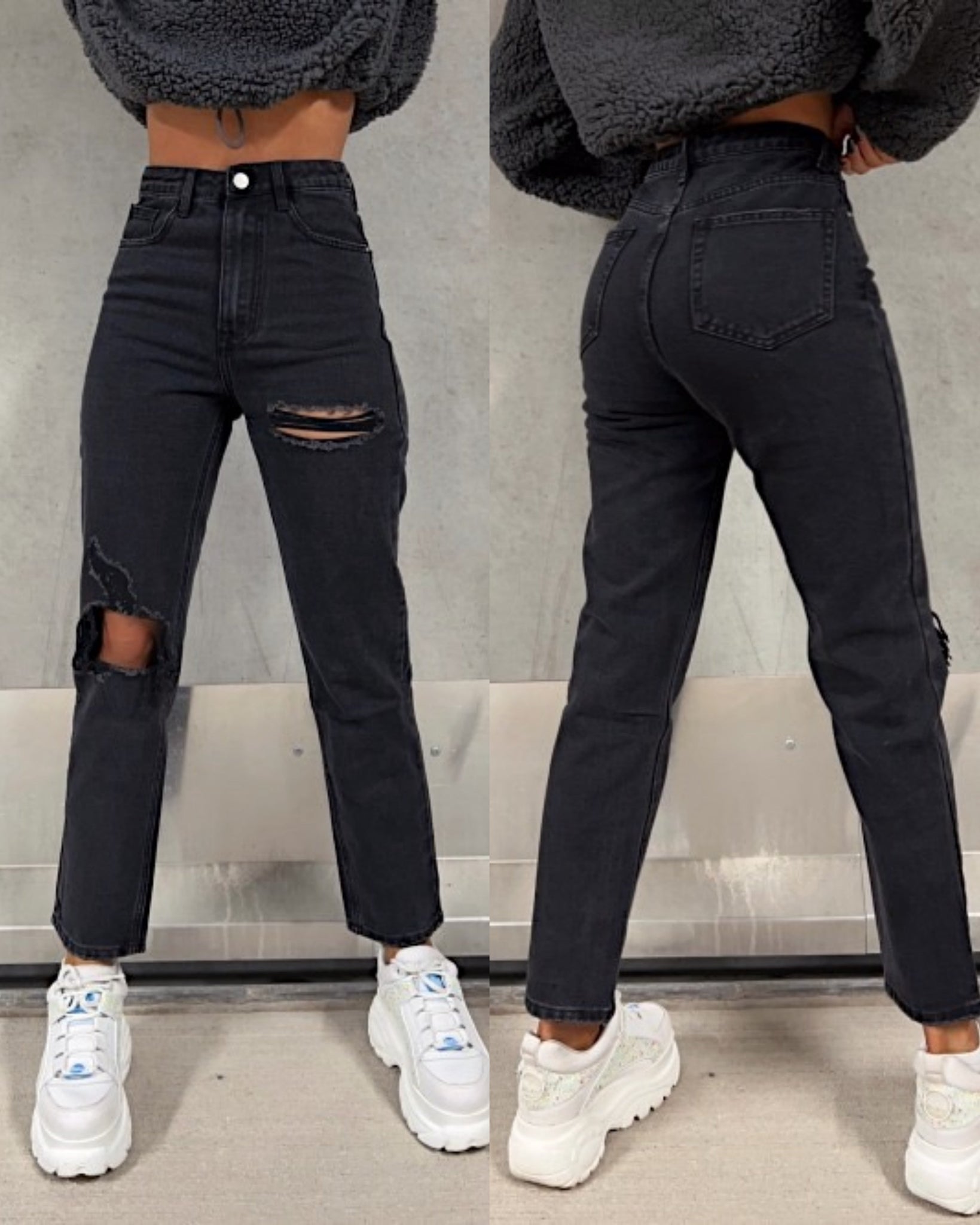 Mum Jeans Alma Schwarz