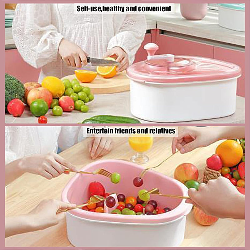 VeggiCleanse™ | Vollständige Sauberkeit mit 360°-Drehung und praktischem Abtropfkorb