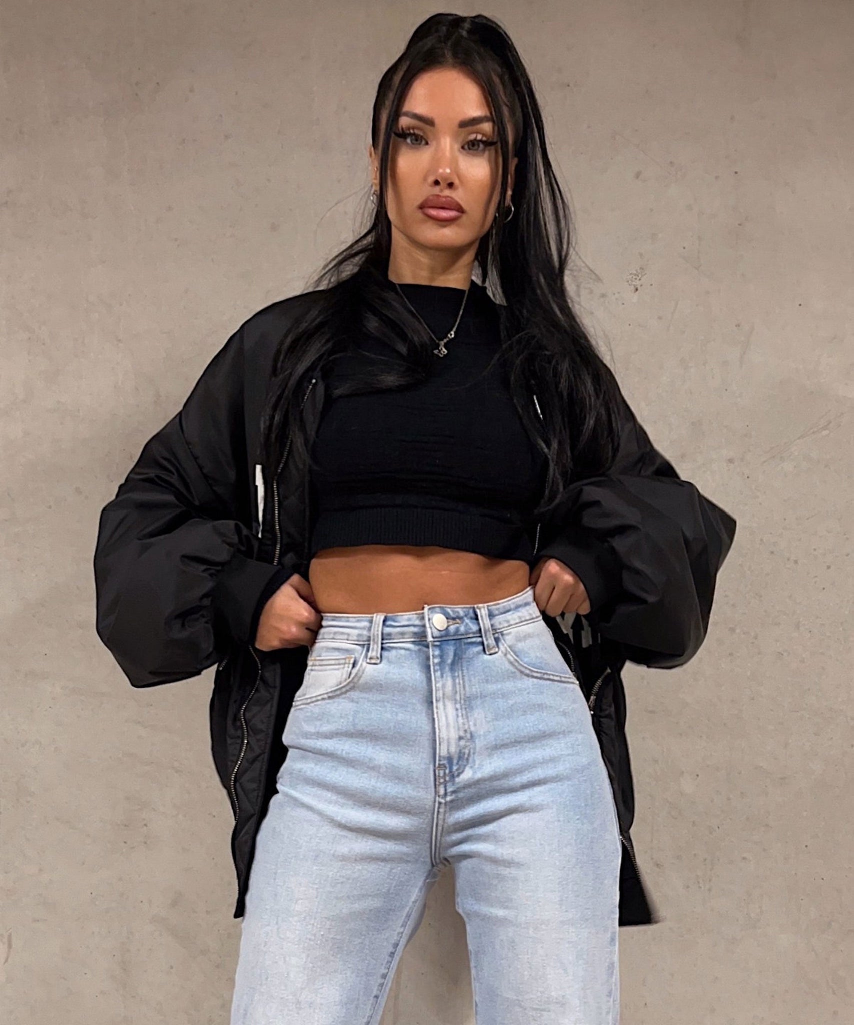 Wide Leg Jeans Felicia Hellblau