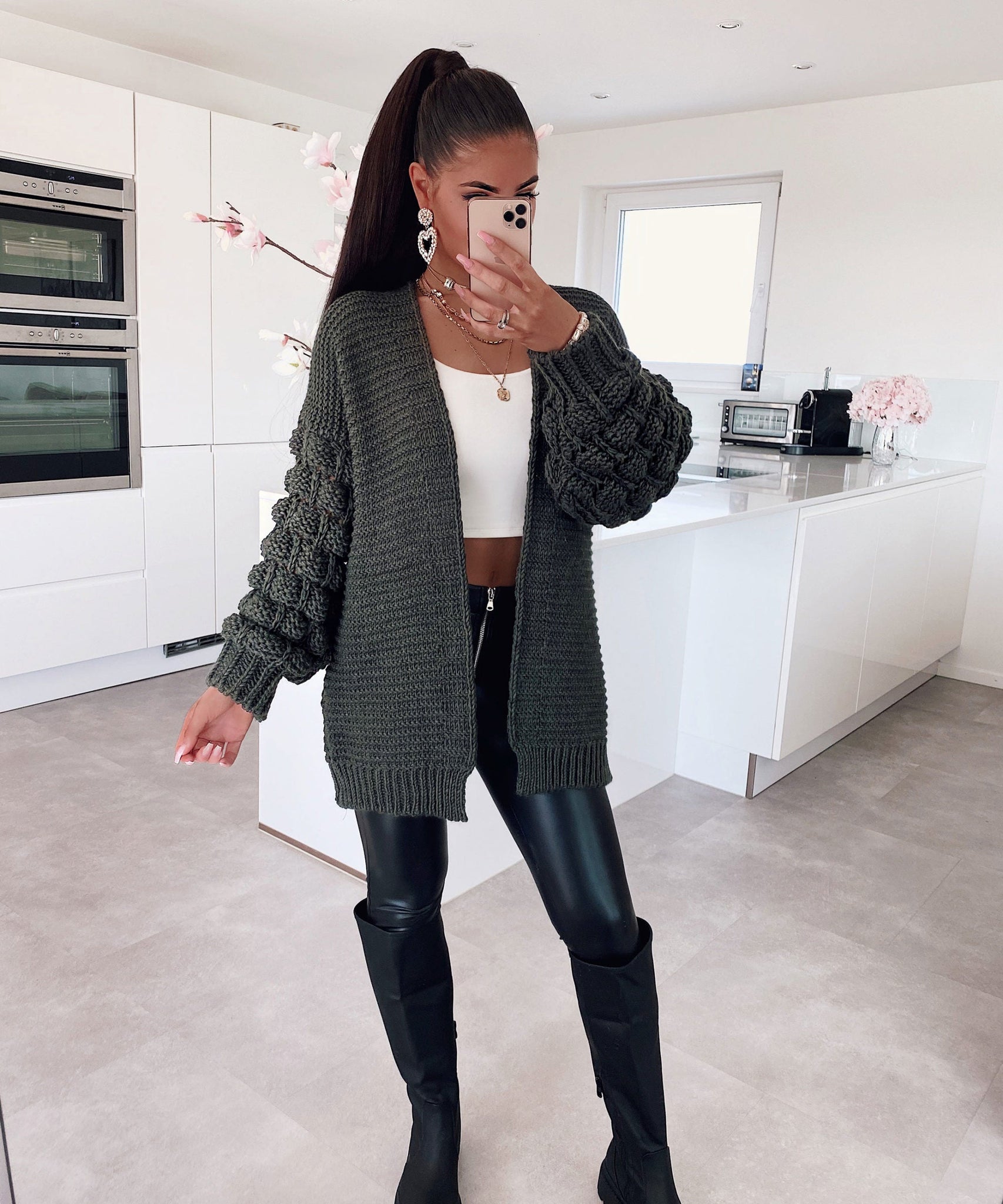 Strickjacke Cloudy Khaki