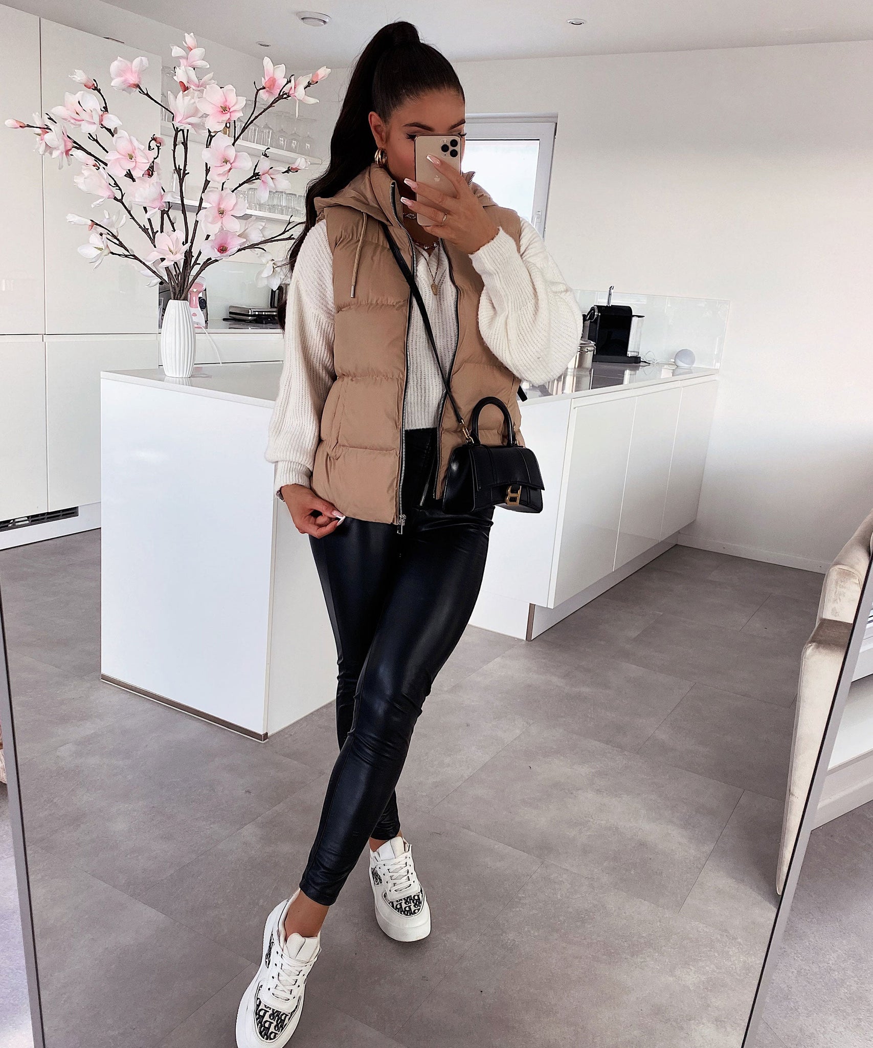 Weste Megan Kurz Beige