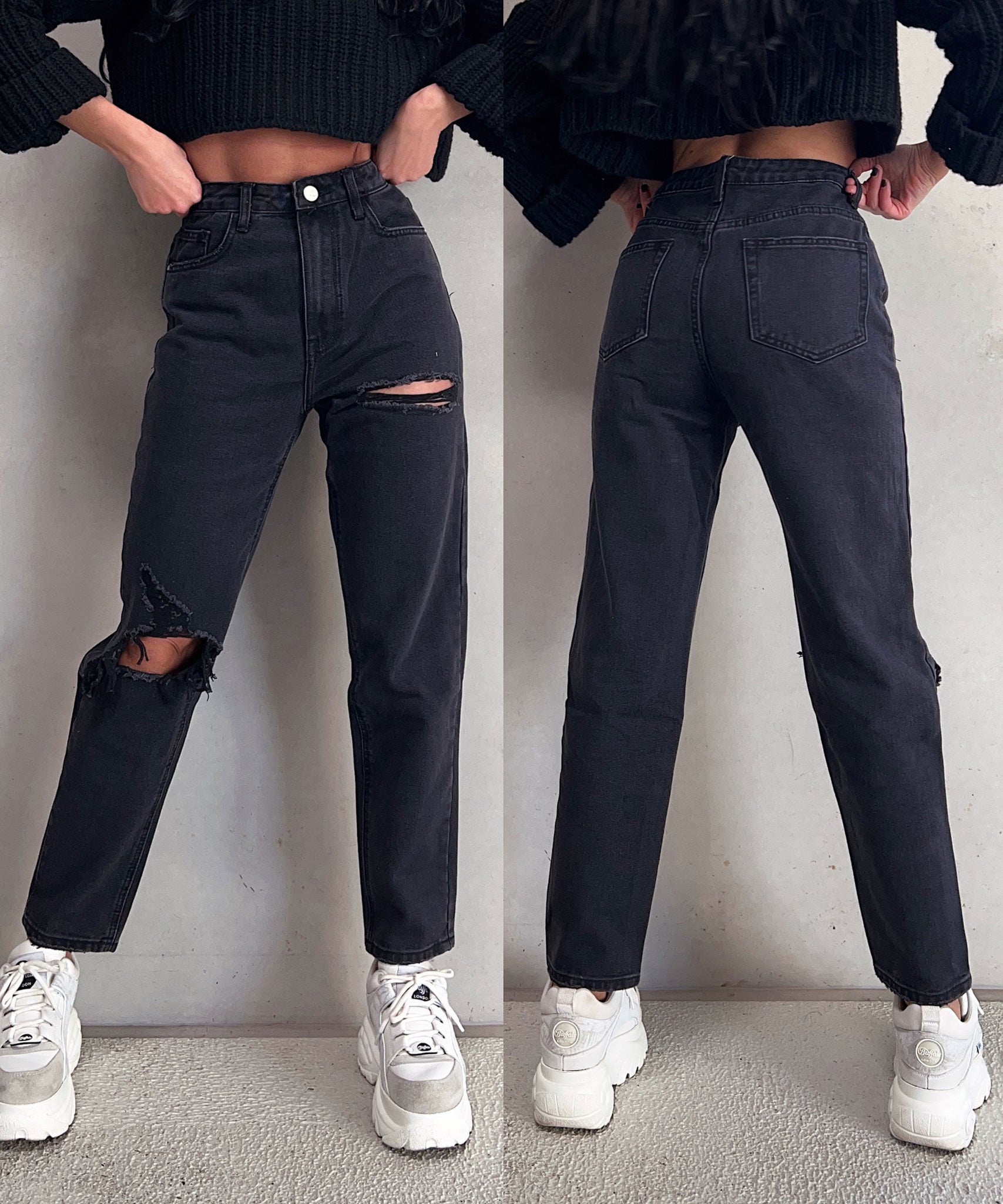 Mum Jeans Alma Schwarz