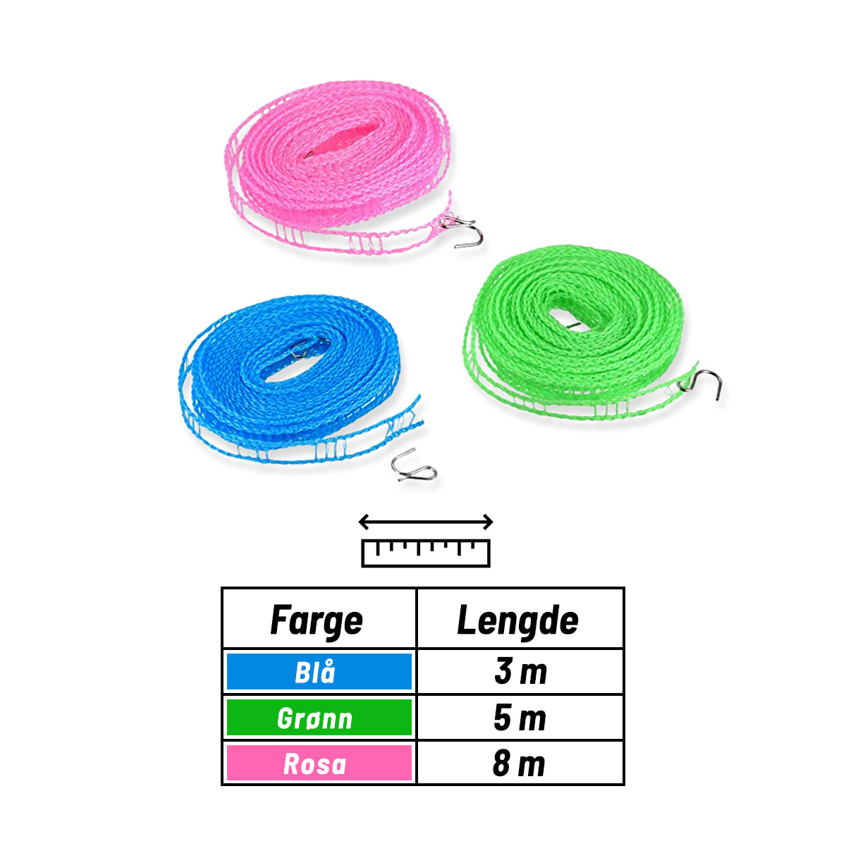 WashyLine™ Rutschfeste Wäscheleine (3 Stück)