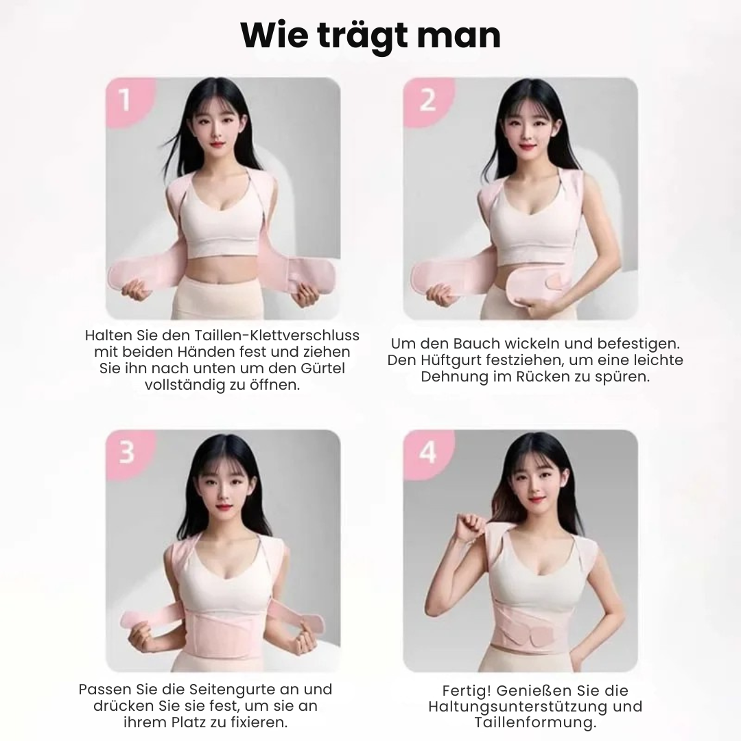 PostureFit™ | Verstellbarer Rückenstützgürtel für die Ausrichtung von Taille und Wirbelsäule