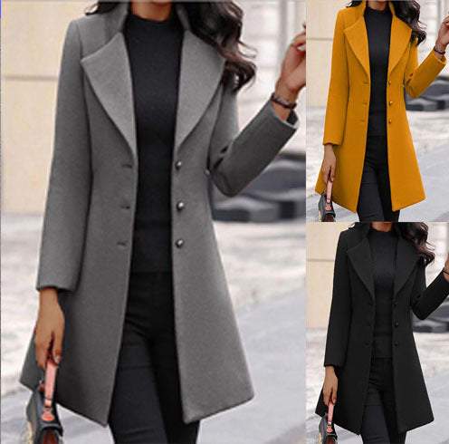 Lara™ - Women's Long Woolen Coat (50% Rabatt)
