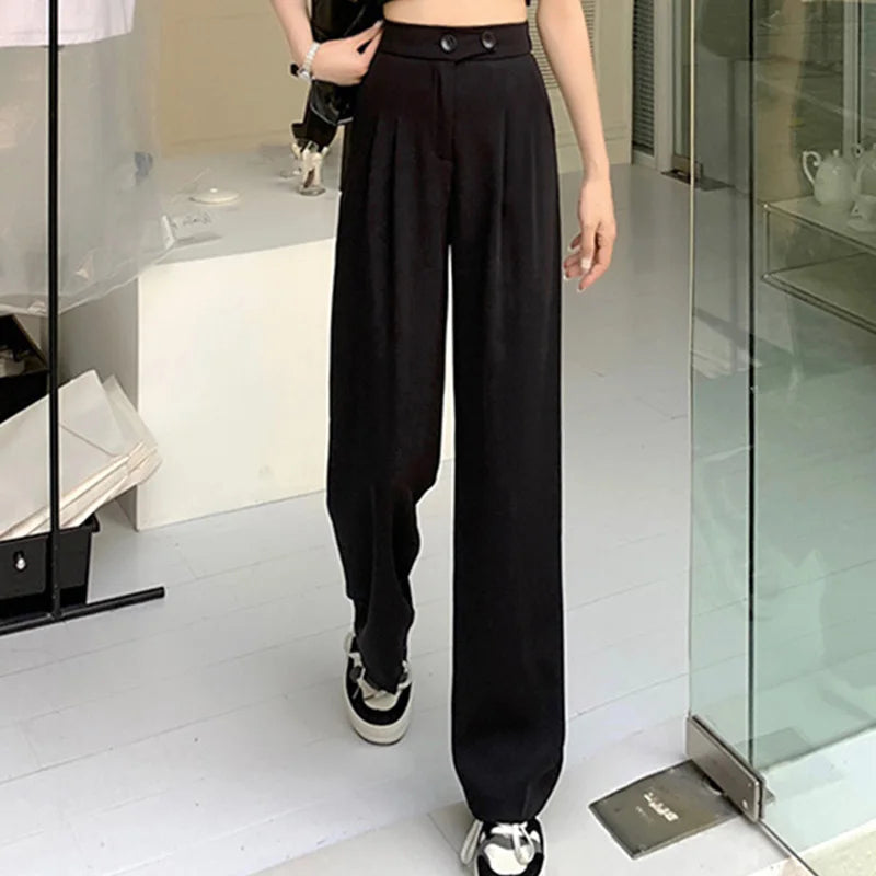 Kenna™ – Stylische koreanische High-Waist-Hose mit Knöpfen