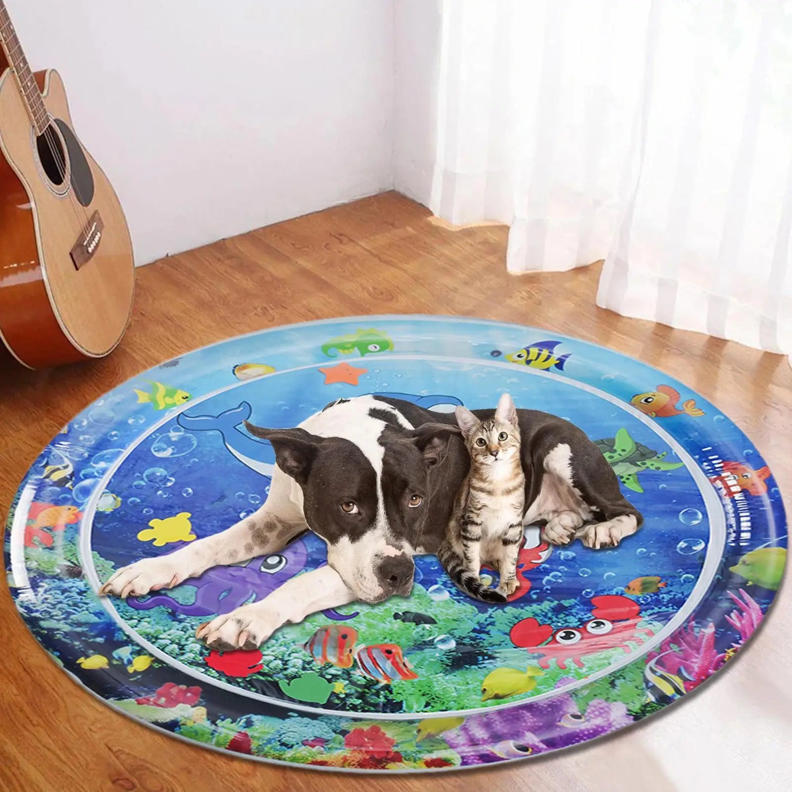 AquaFun™ | Aufblasbare Wasserspielmatte mit Hai-Thema für Babys und Kleinkinder