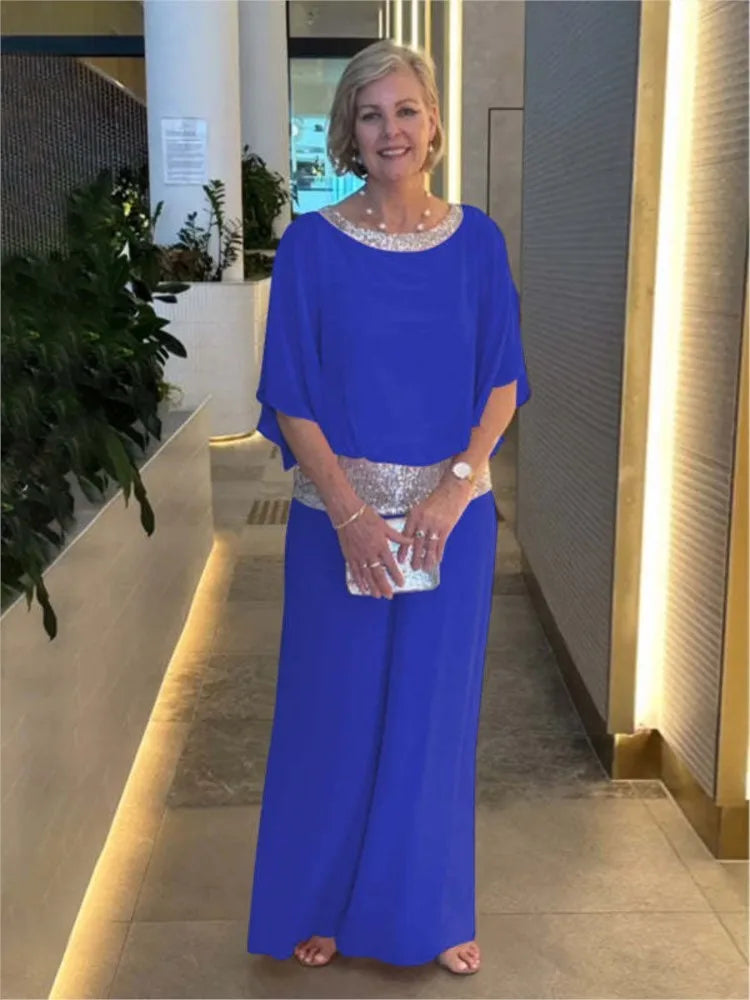 Nova™ – Pailletten-Chiffon-Shirt & weite Hosen für Damen