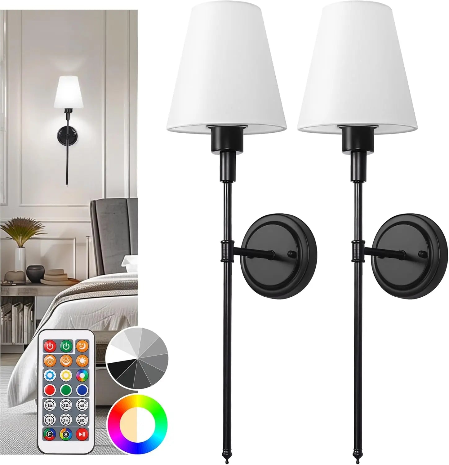 GlowSphere™ | Nordisch inspirierte RGB-LED-Wandleuchte mit kabellosem, wiederaufladbarem Design