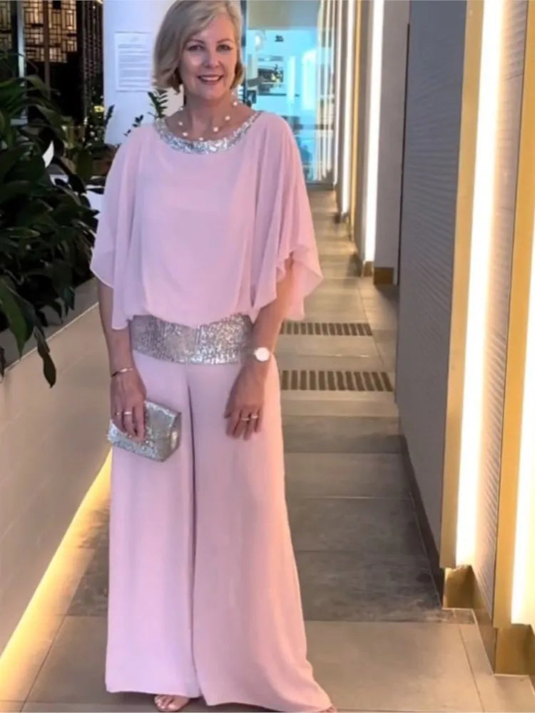 Nova™ – Pailletten-Chiffon-Shirt & weite Hosen für Damen