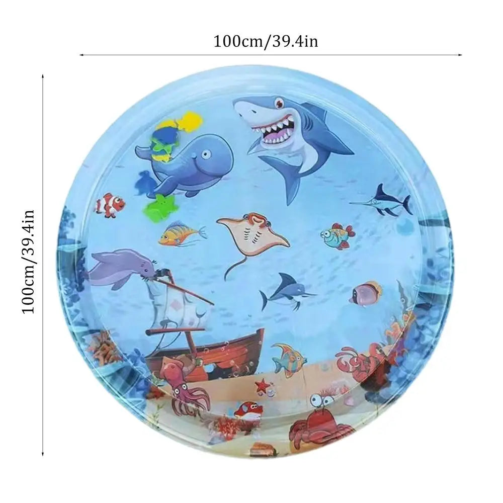 AquaFun™ | Aufblasbare Wasserspielmatte mit Hai-Thema für Babys und Kleinkinder