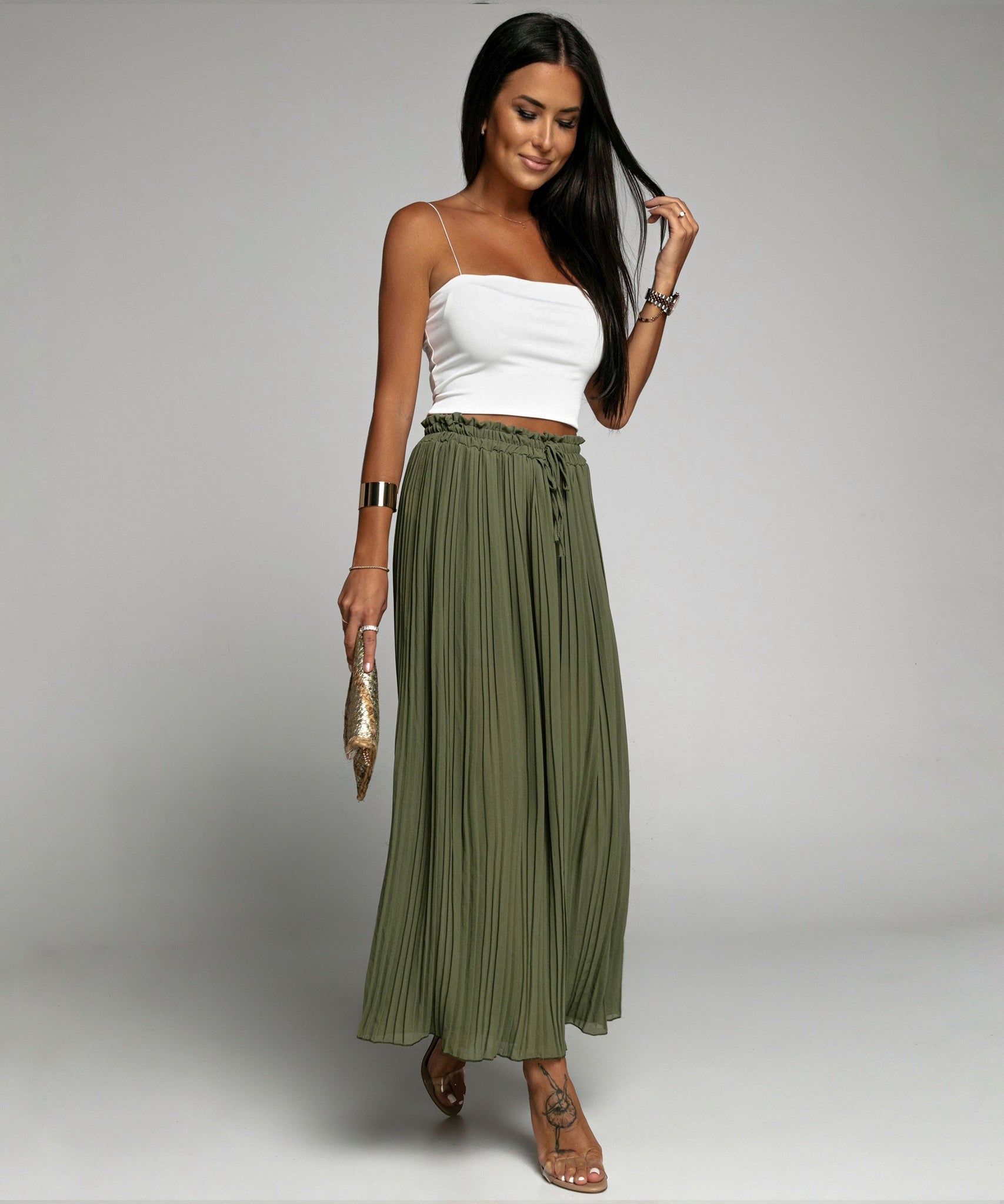 Plissee Hose Mira Khaki